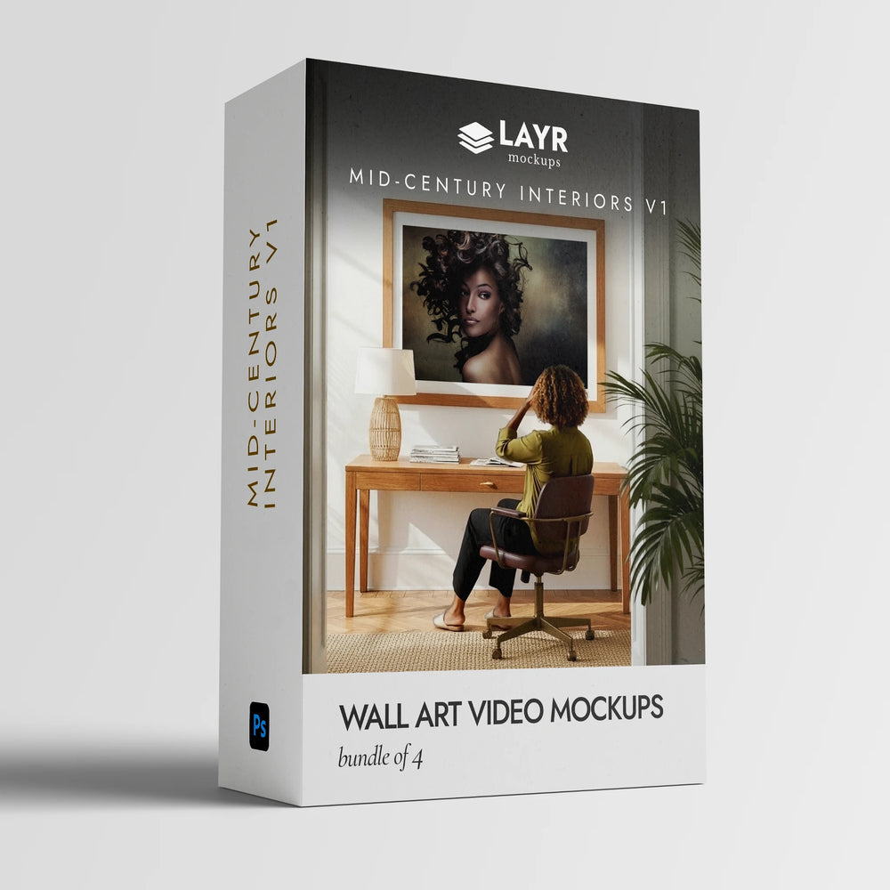 Mid-Century Interiors v1 (Wall Art Video Mockup Bundle)