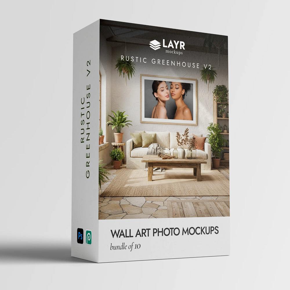 Rustic Greenhouse v2 (Wall Art Photo Mockup Bundle)