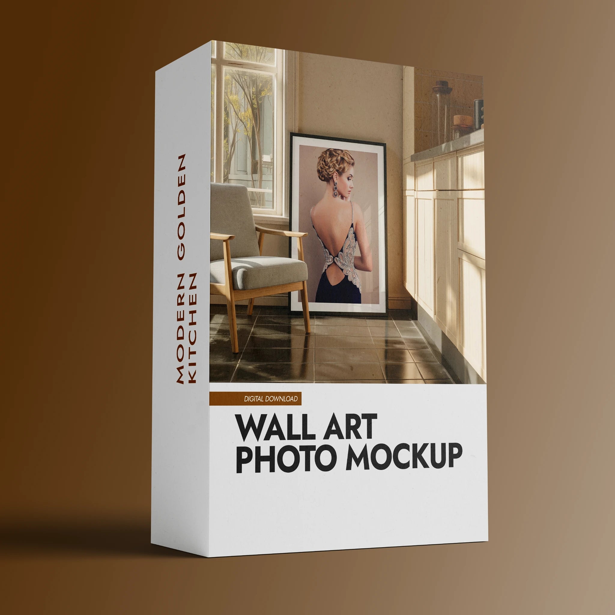 Framed Poster Mockup in a Modern Kitchen