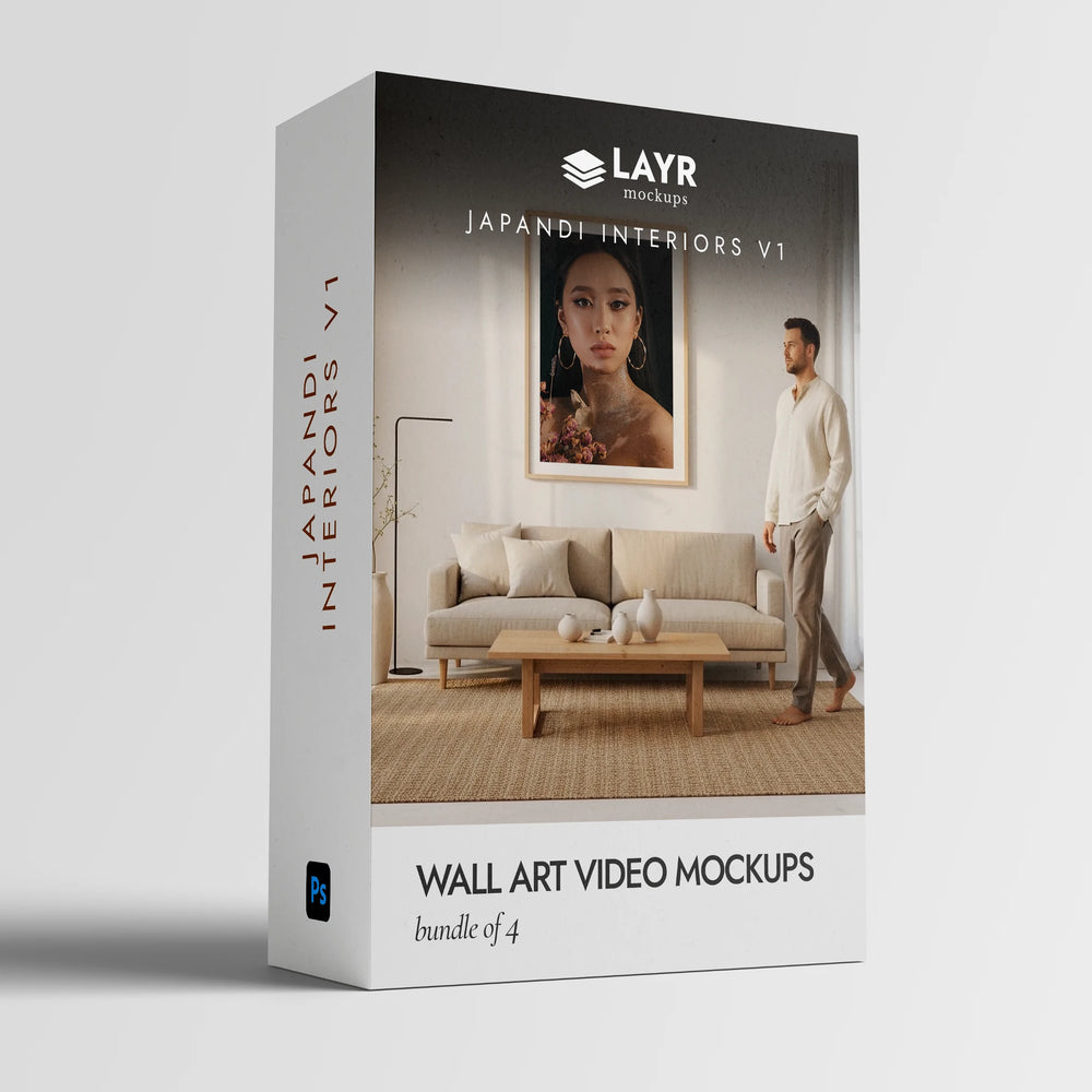 Japandi Interiors v1 (Wall Art Video Mockup Bundle)