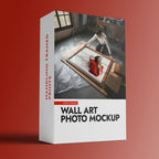Horizontal Framed Art Mockup — Man in a Studio