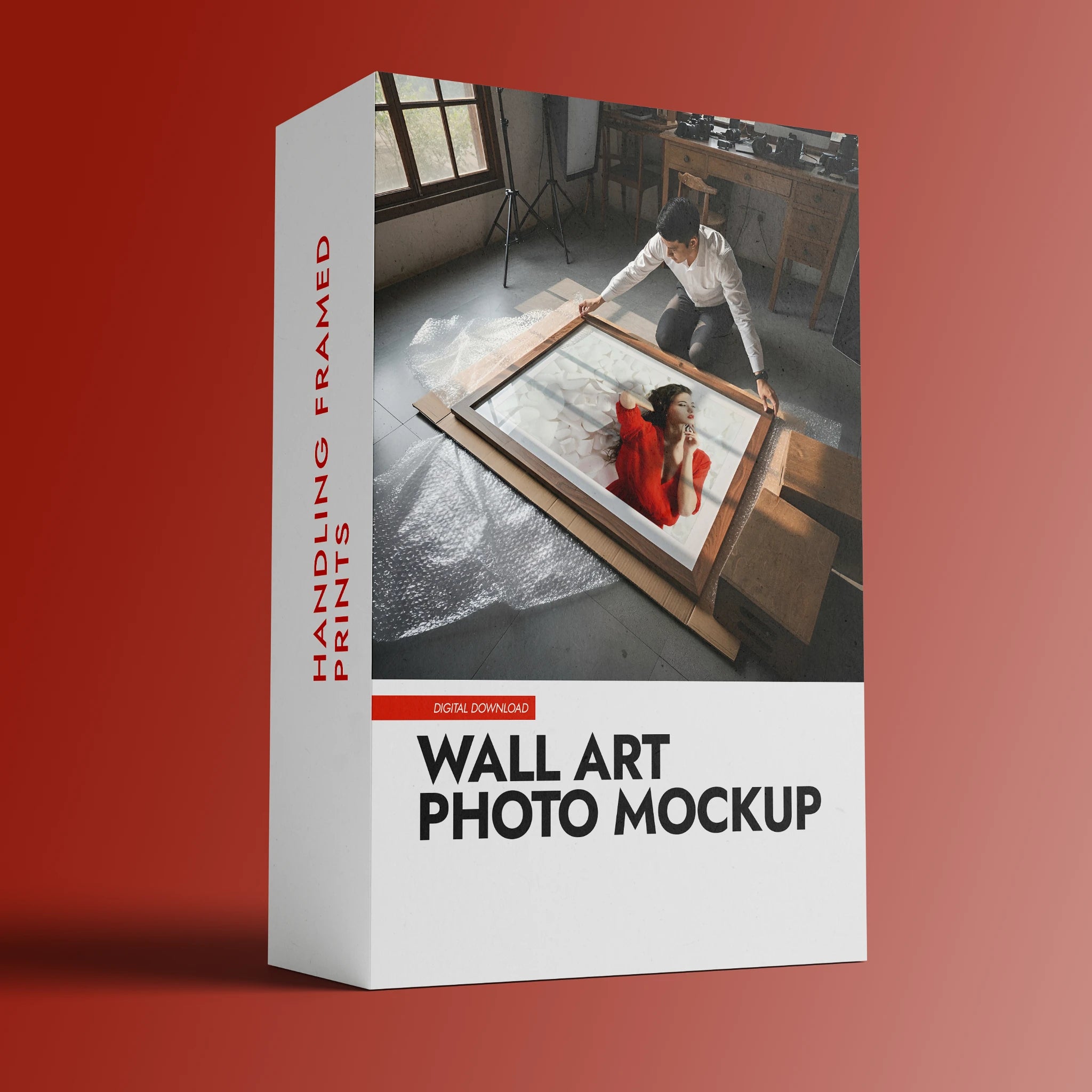 Horizontal Framed Art Mockup — Man in a Studio