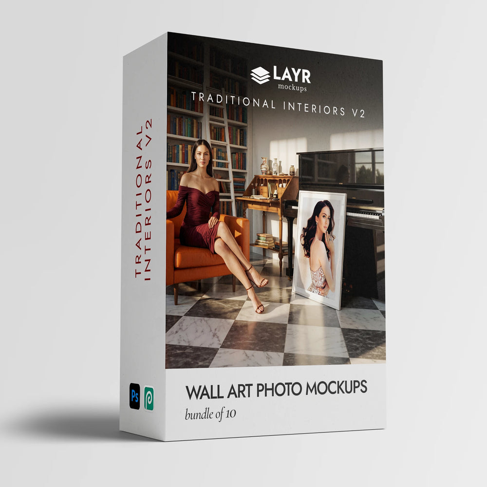 Traditional Interiors v2 (Wall Art Photo Mockup Bundle)