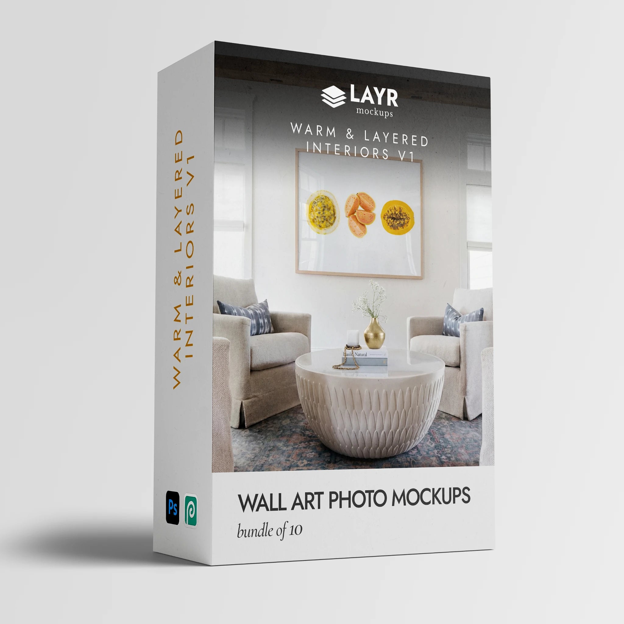 Warm & Layered Interiors v1 (Wall Art Photo Mockup Bundle)