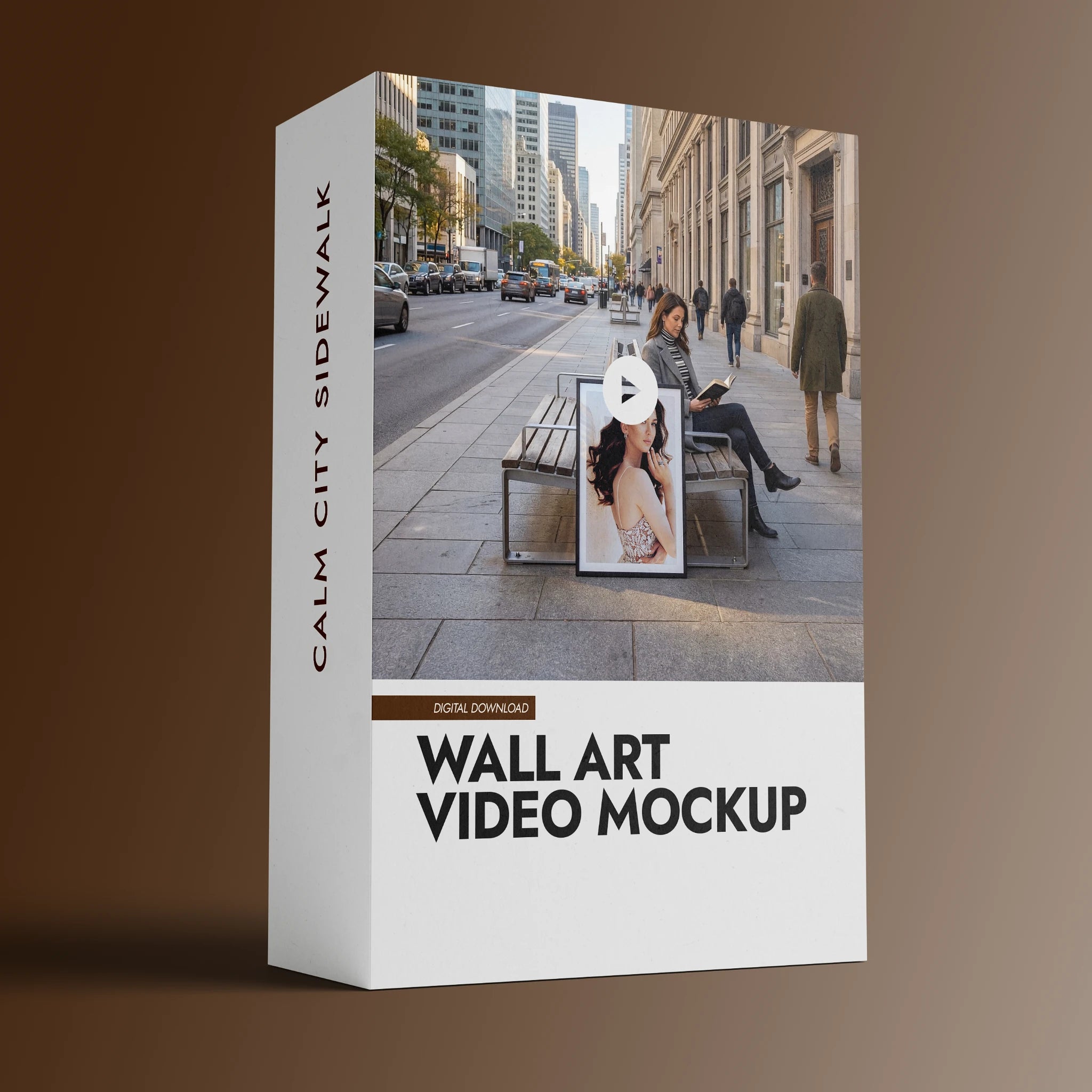 Vertical Poster Video Mockup — Calm City Sidewalk