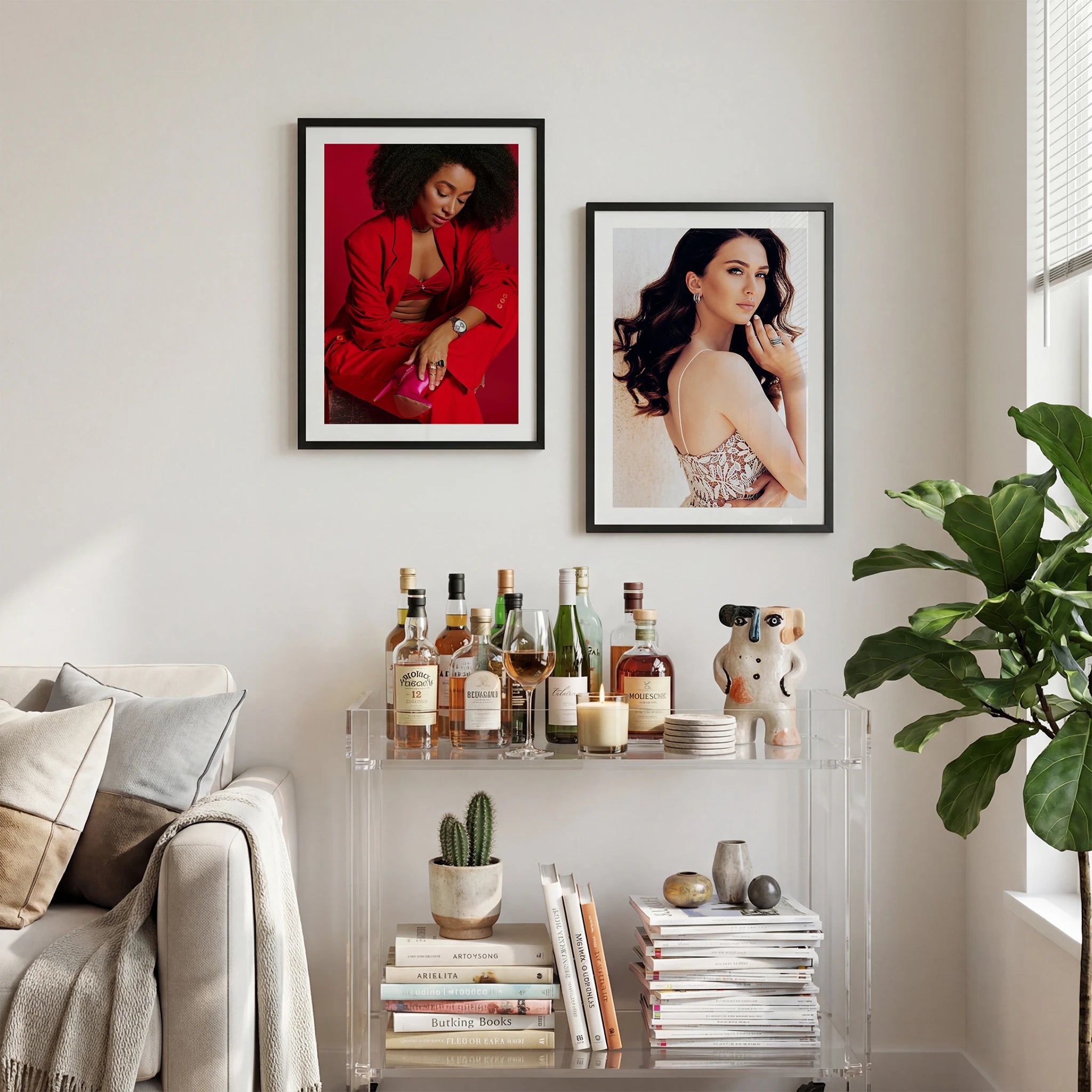 Minimalist Bar Cart Photo Mockup