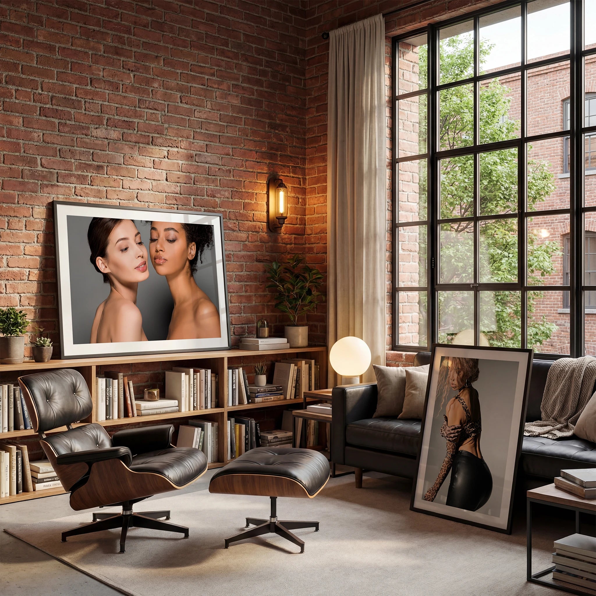 Industrial Loft Living Room Photo Mockup