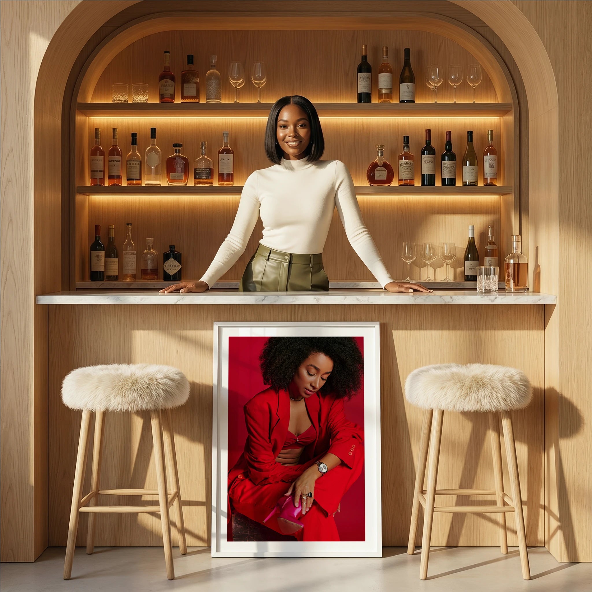 Organic Modern Home Bar Photo Mockup