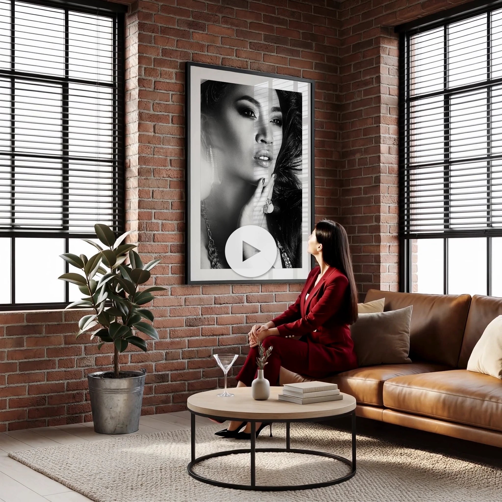Industrial Loft Living Room Video Mockup