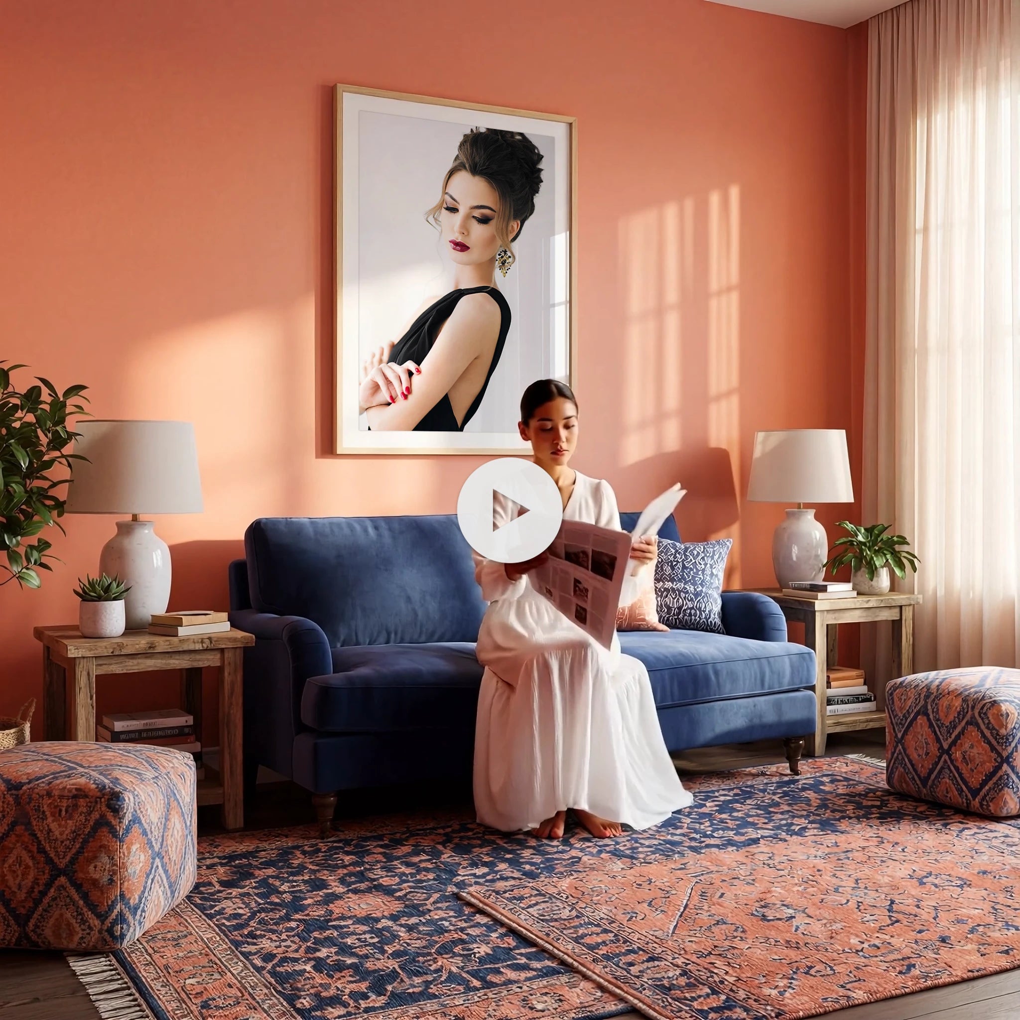 Bohemian Living Room Video Mockup