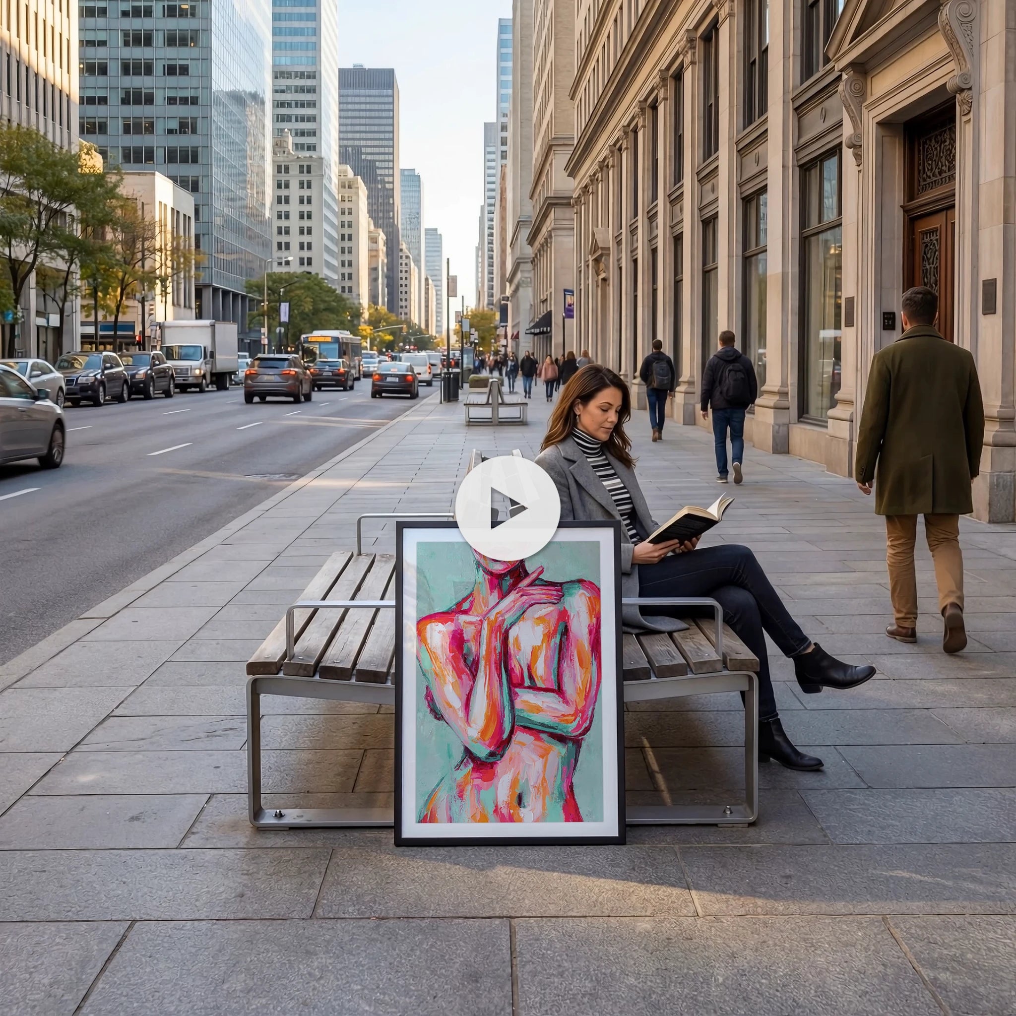 Calm City Sidewalk Video Mockup
