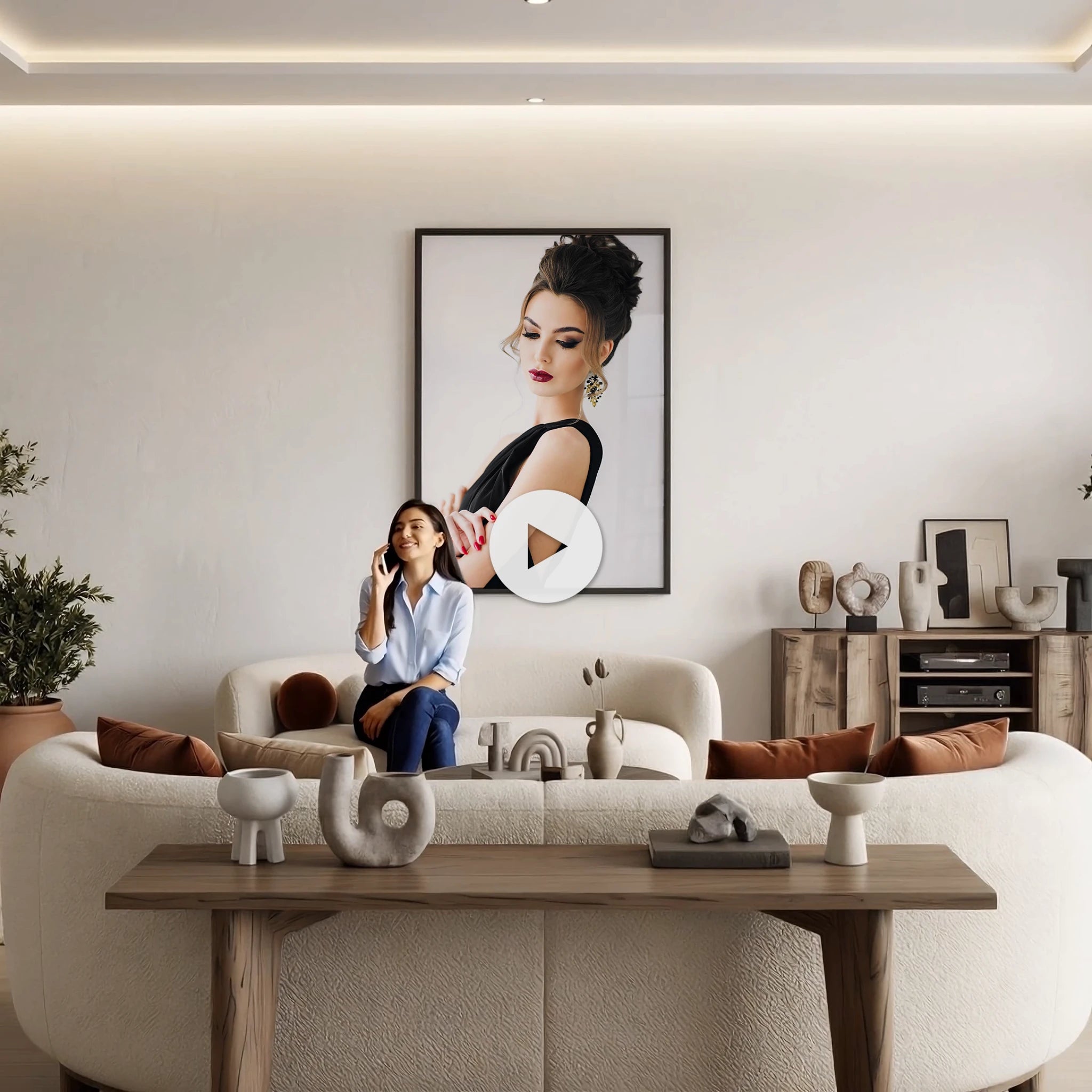 Organic Modern Living Room Video Mockup