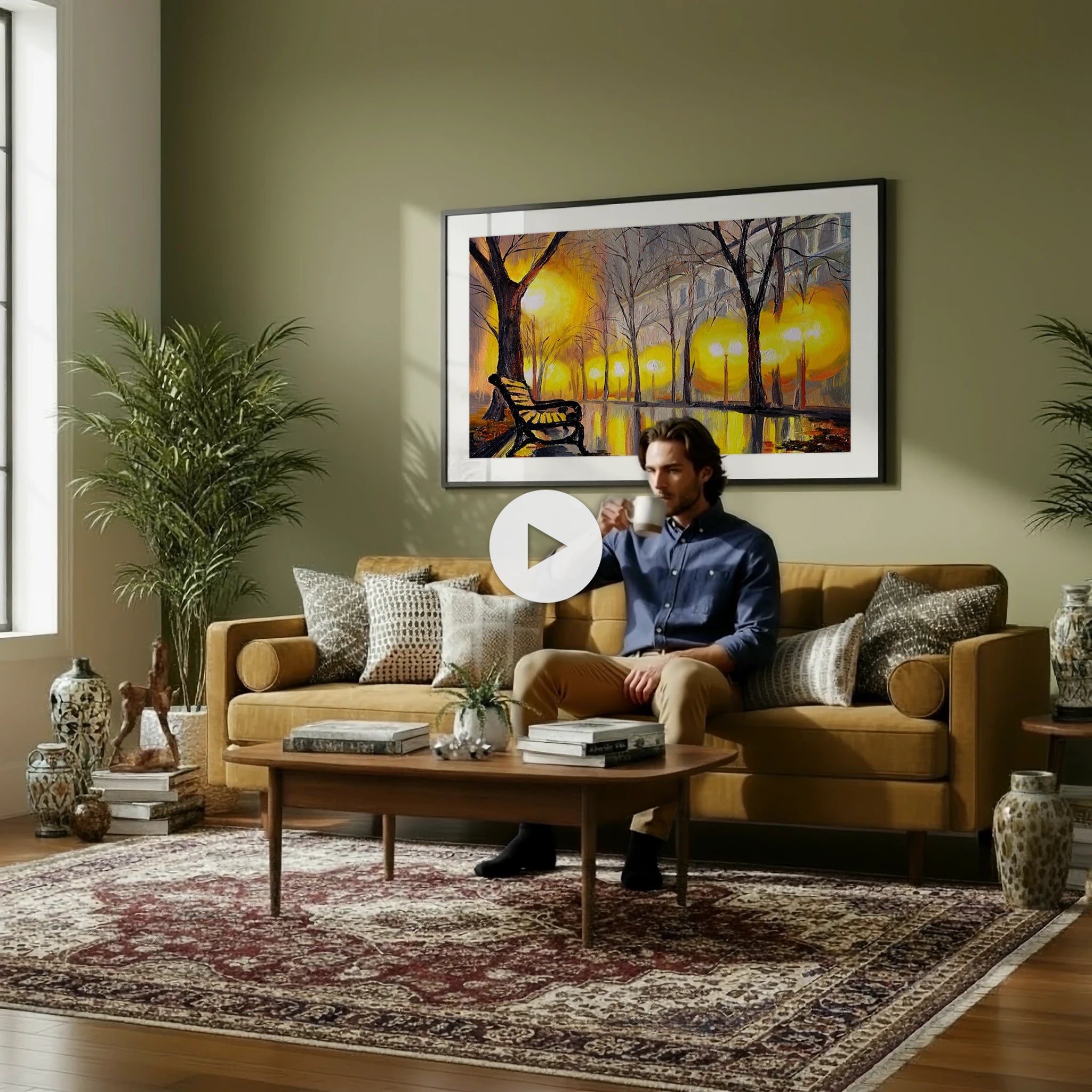 Mid-Century Modern Living Room Video Mockup