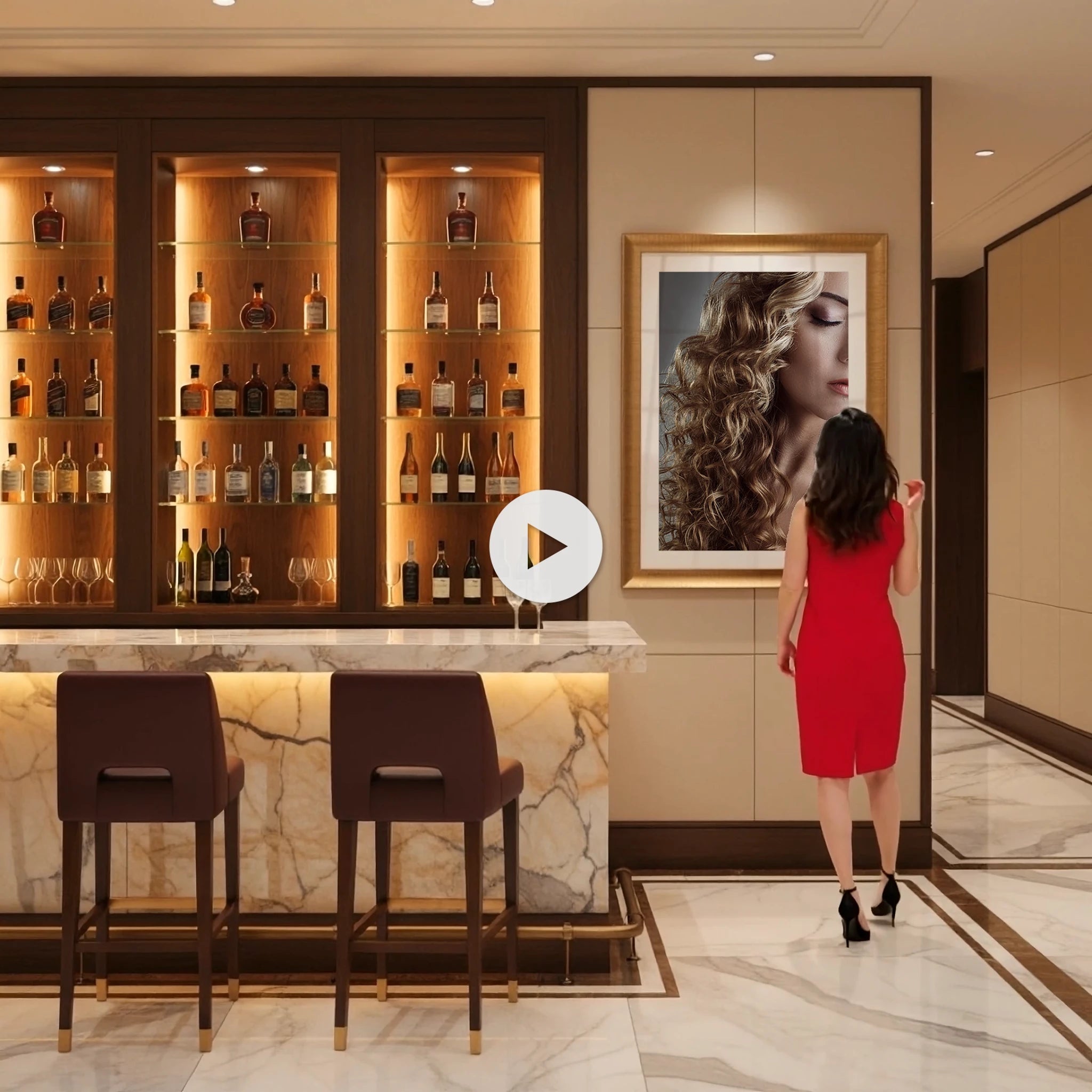 Traditional Restaurant Bar Video Mockup