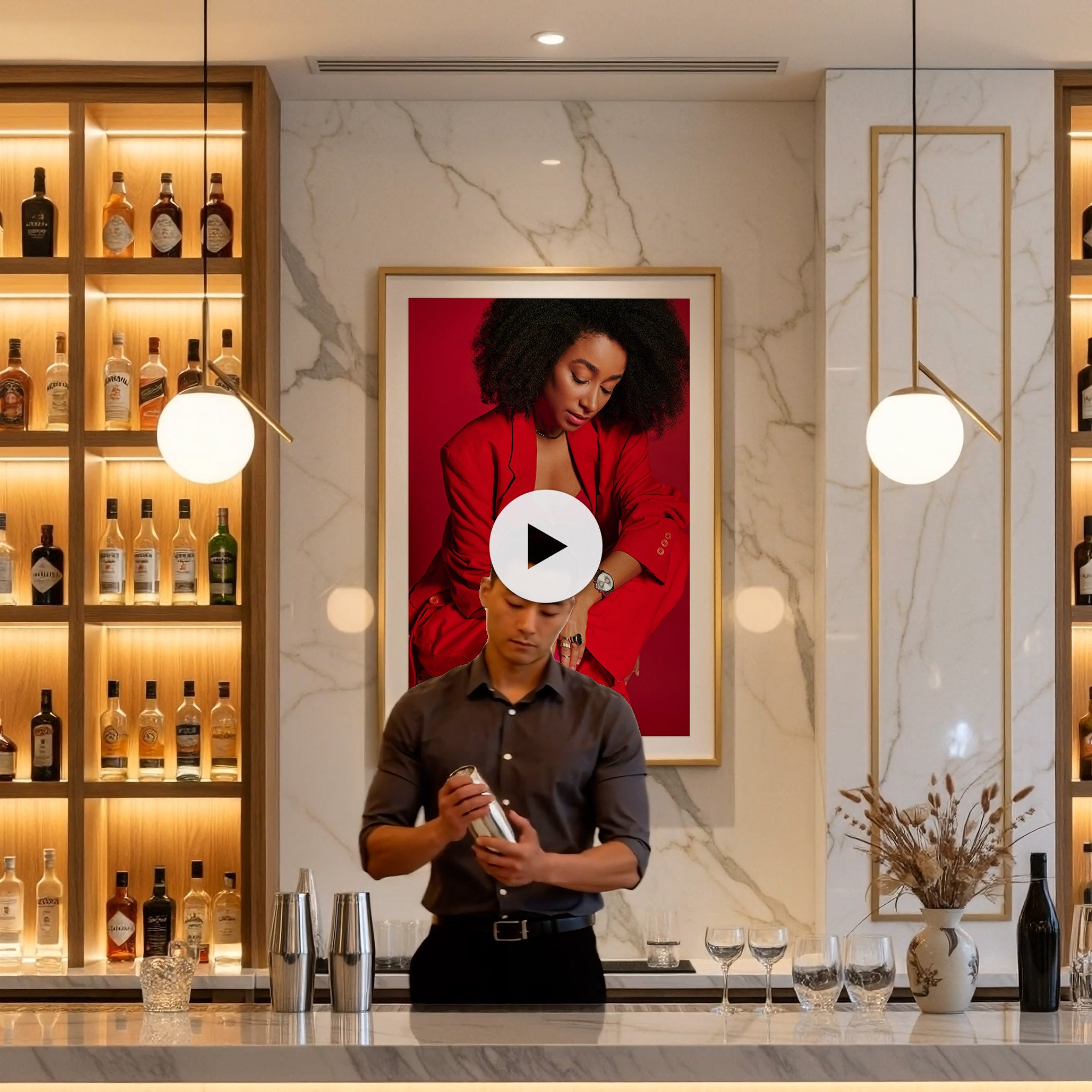Traditional Restaurant Bar Video Mockup