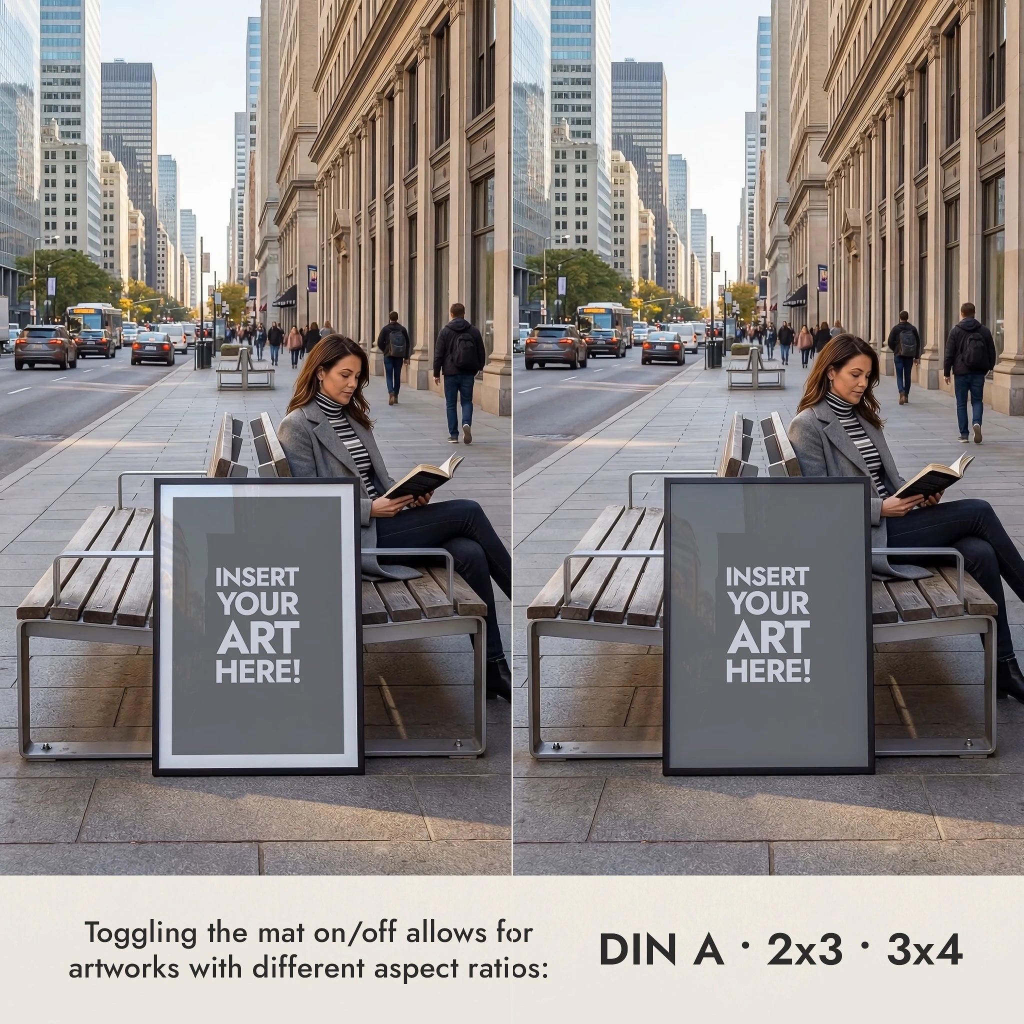 Vertical Poster Video Mockup — Calm City Sidewalk