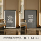 Framed Poster Mockup in a Modern Kitchen