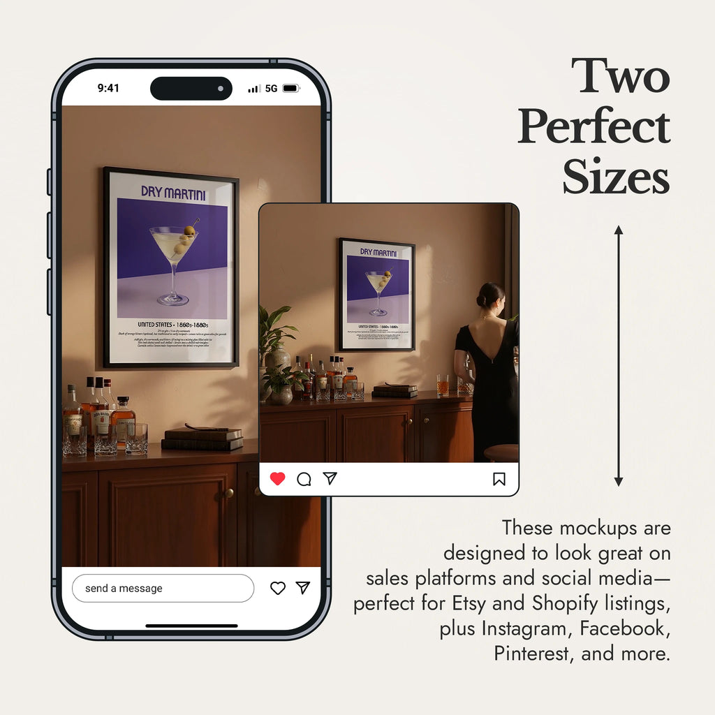 Bar Framed Wall Art Video Mockup With People