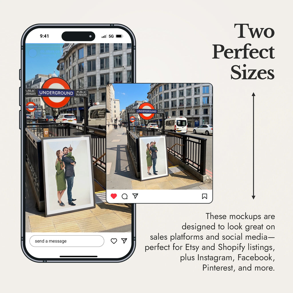 Vertical Framed Video Mockup — Sunny City Street