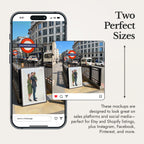 Vertical Framed Video Mockup — Sunny City Street