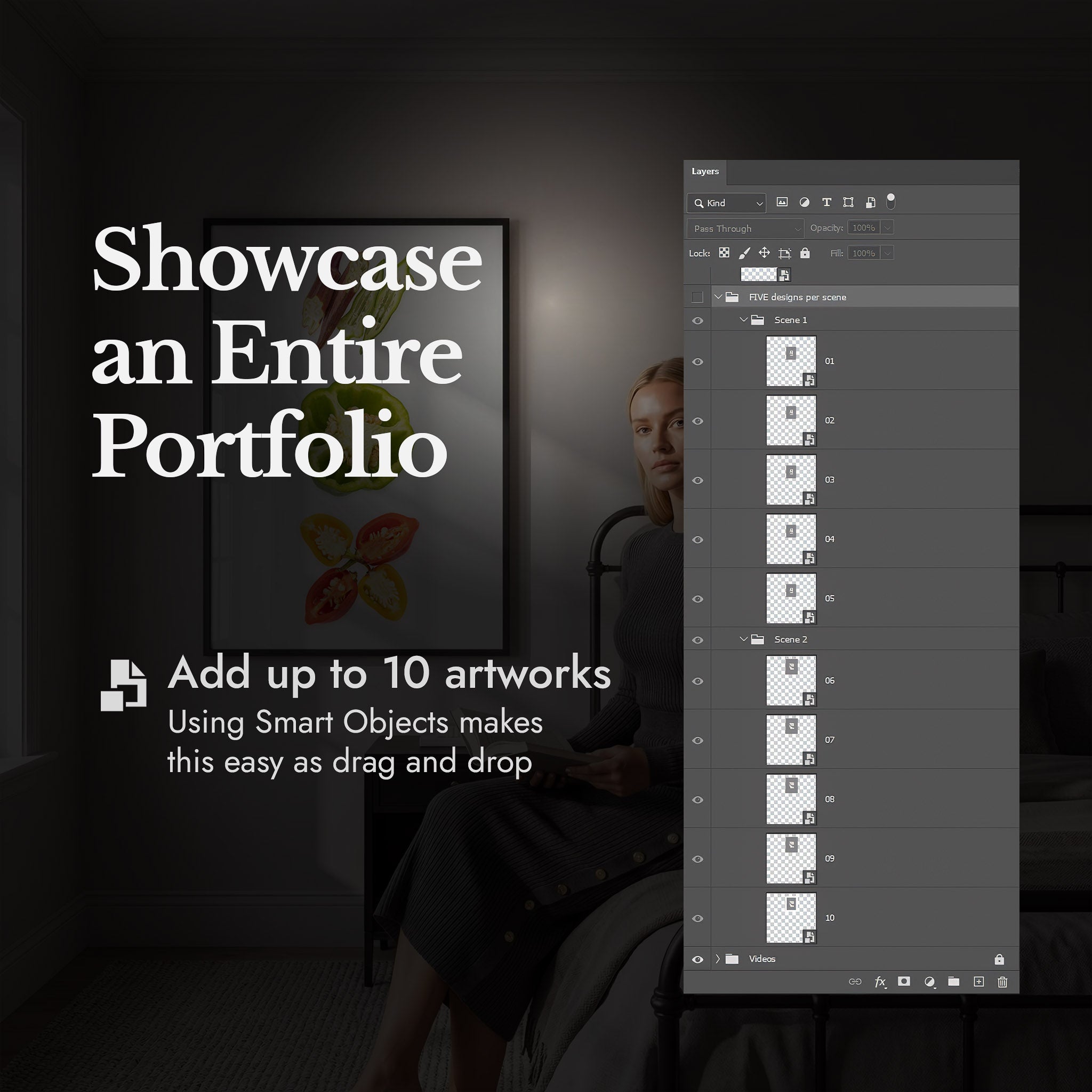 Vertical Framed Video Mockup — Woman Sitting on a Bed