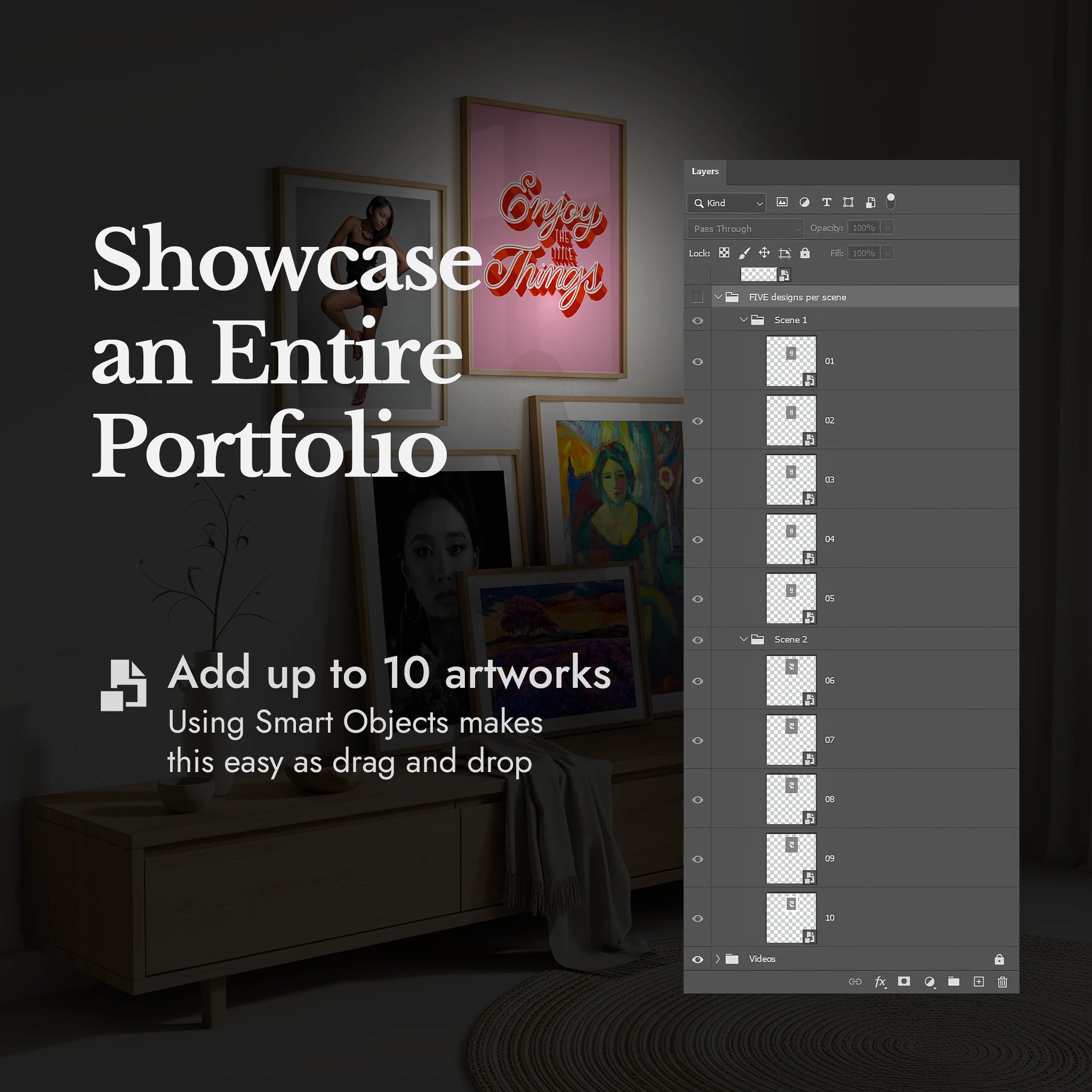 Wall Art Video Mockup Bundle — Japandi Modern v1