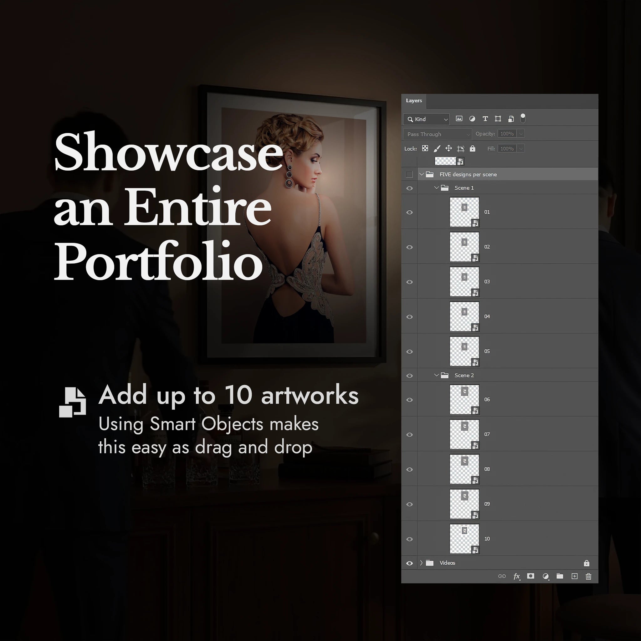 Bar Framed Wall Art Video Mockup With People