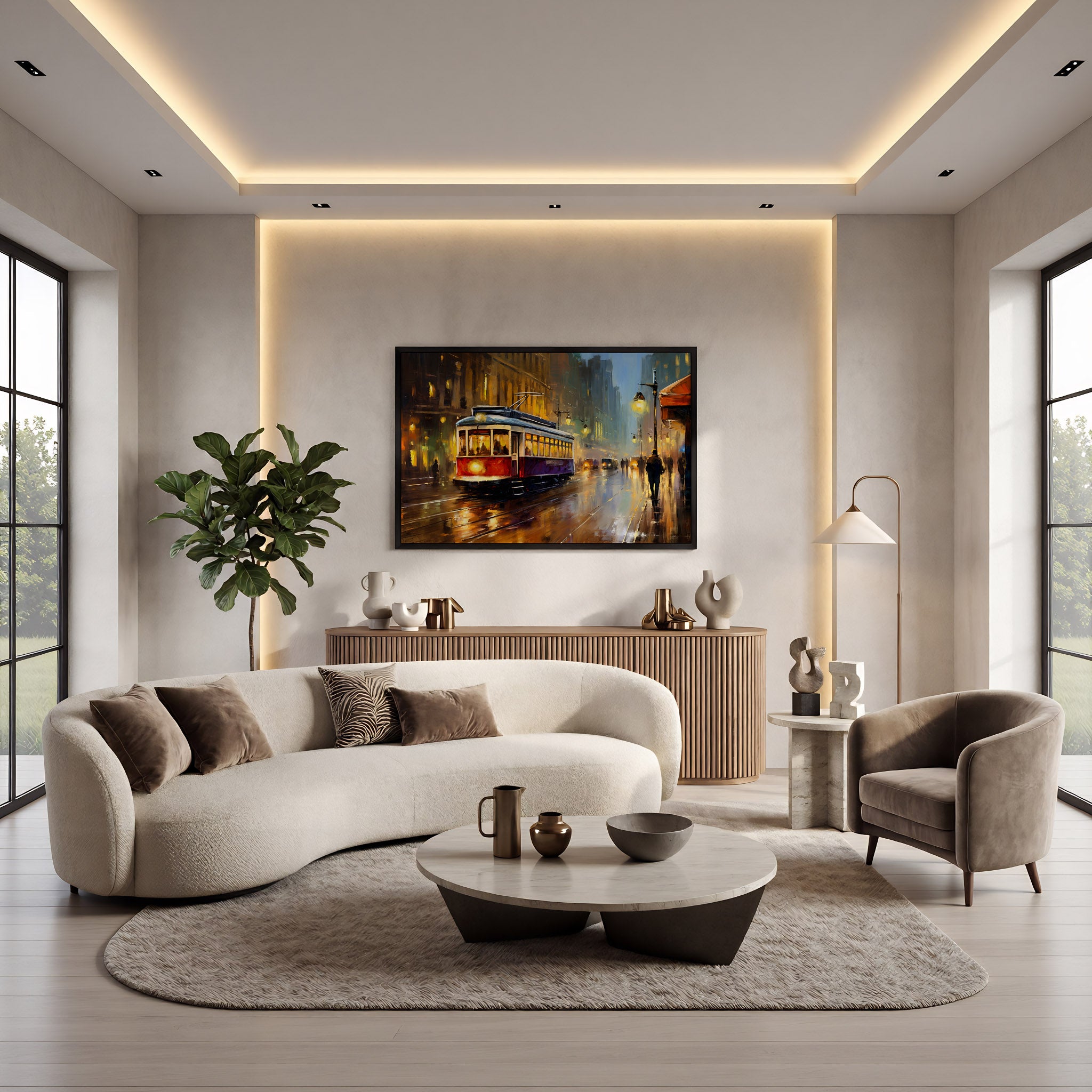 Organic Modern Living Room Photo Mockup