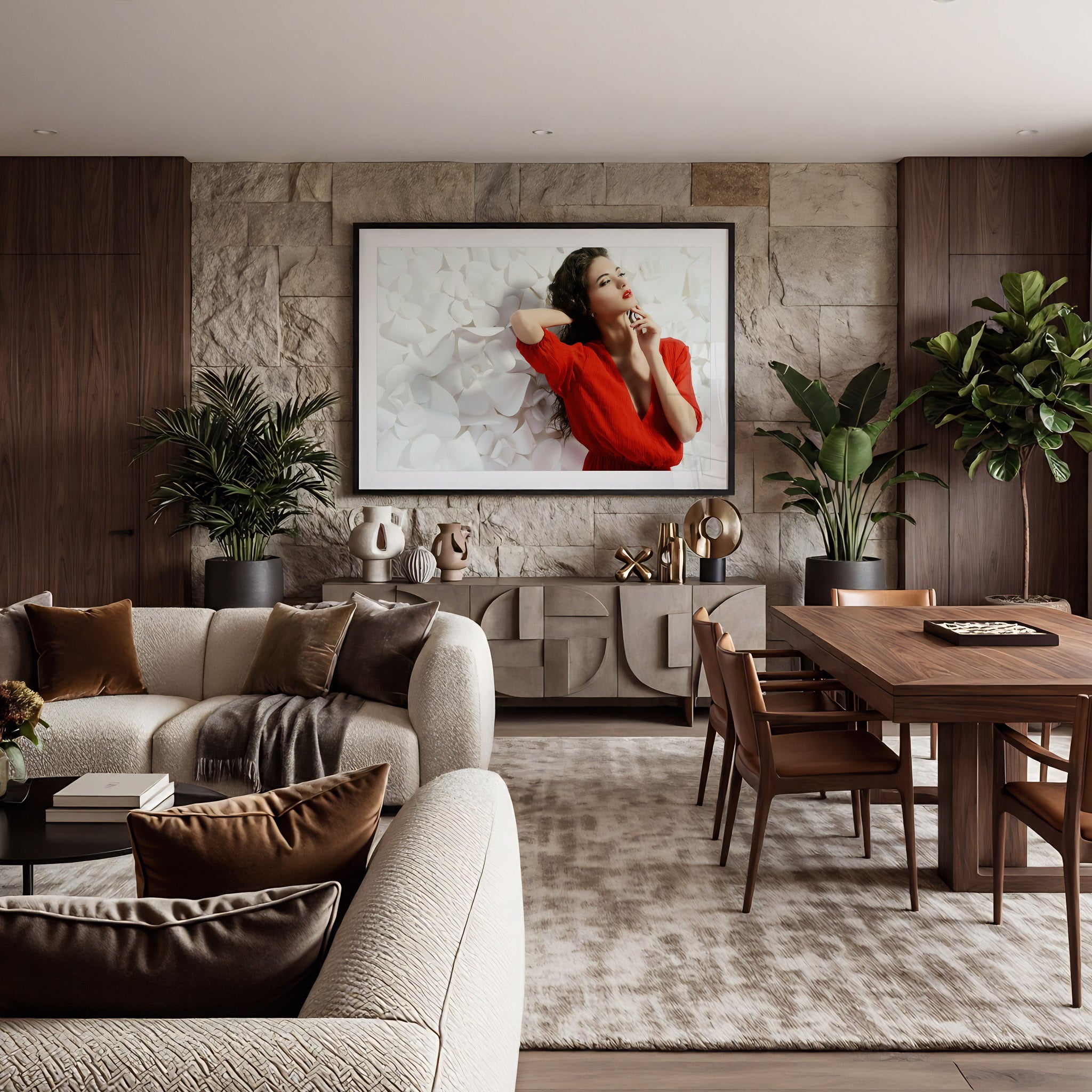 Organic Modern Living Room Photo Mockup