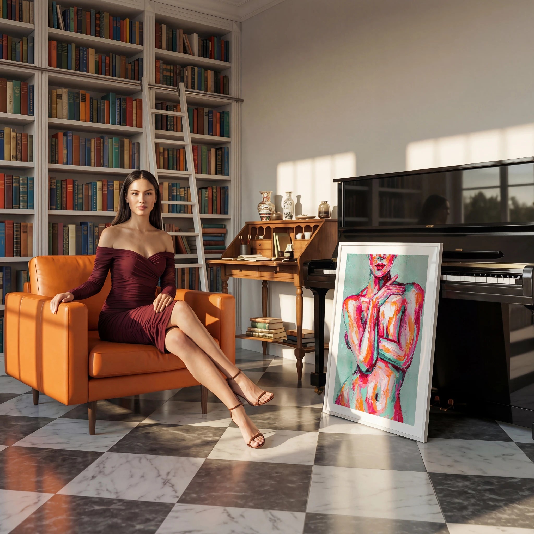 Traditional Home Library Photo Mockup