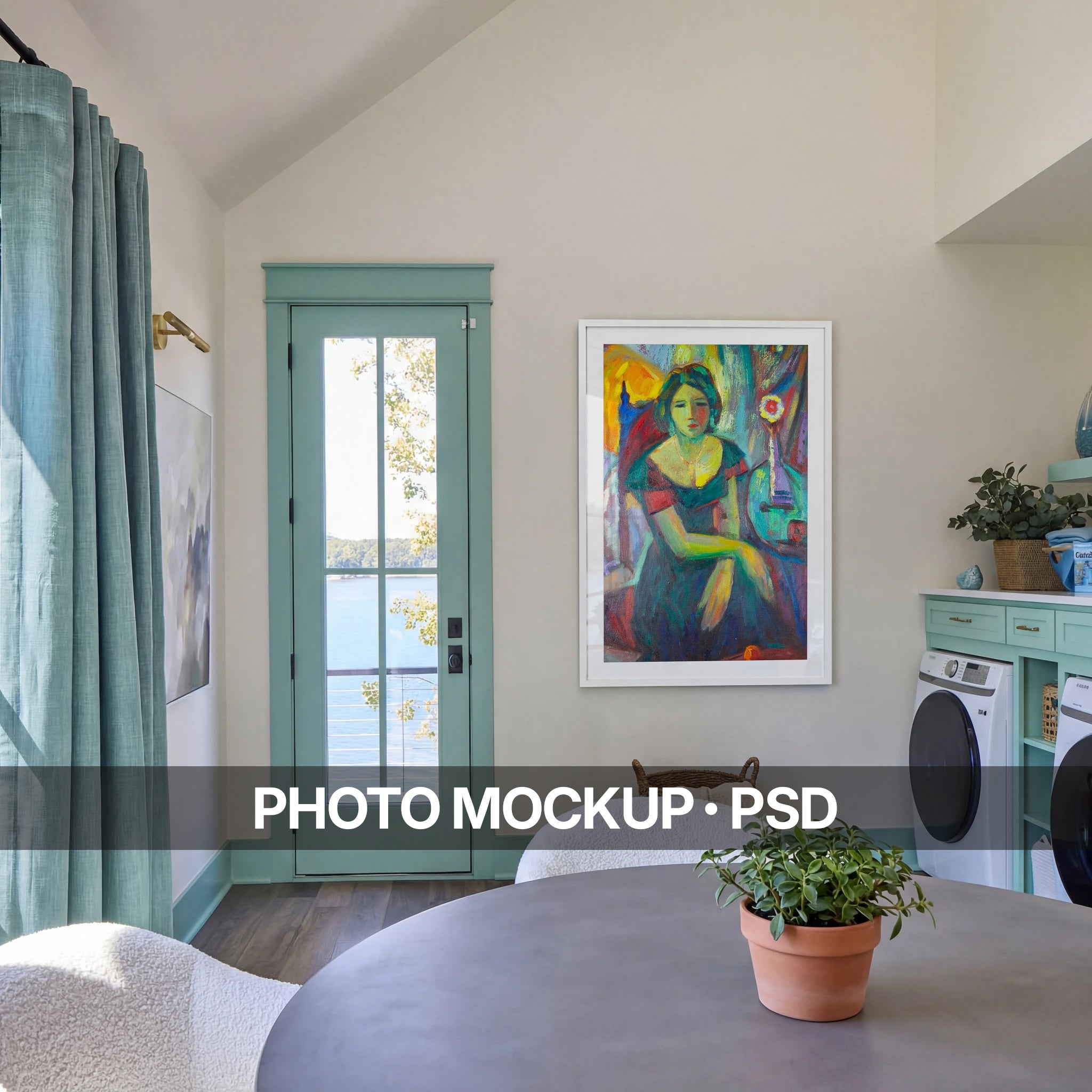 Coastal Laundry Room Photo Mockup
