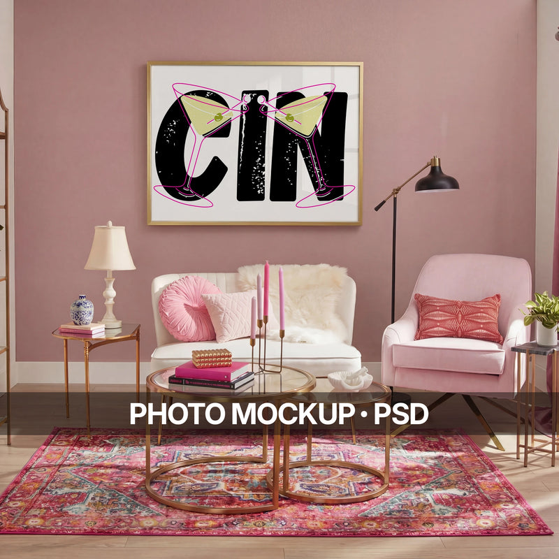Maximalist Living Room Photo Mockup