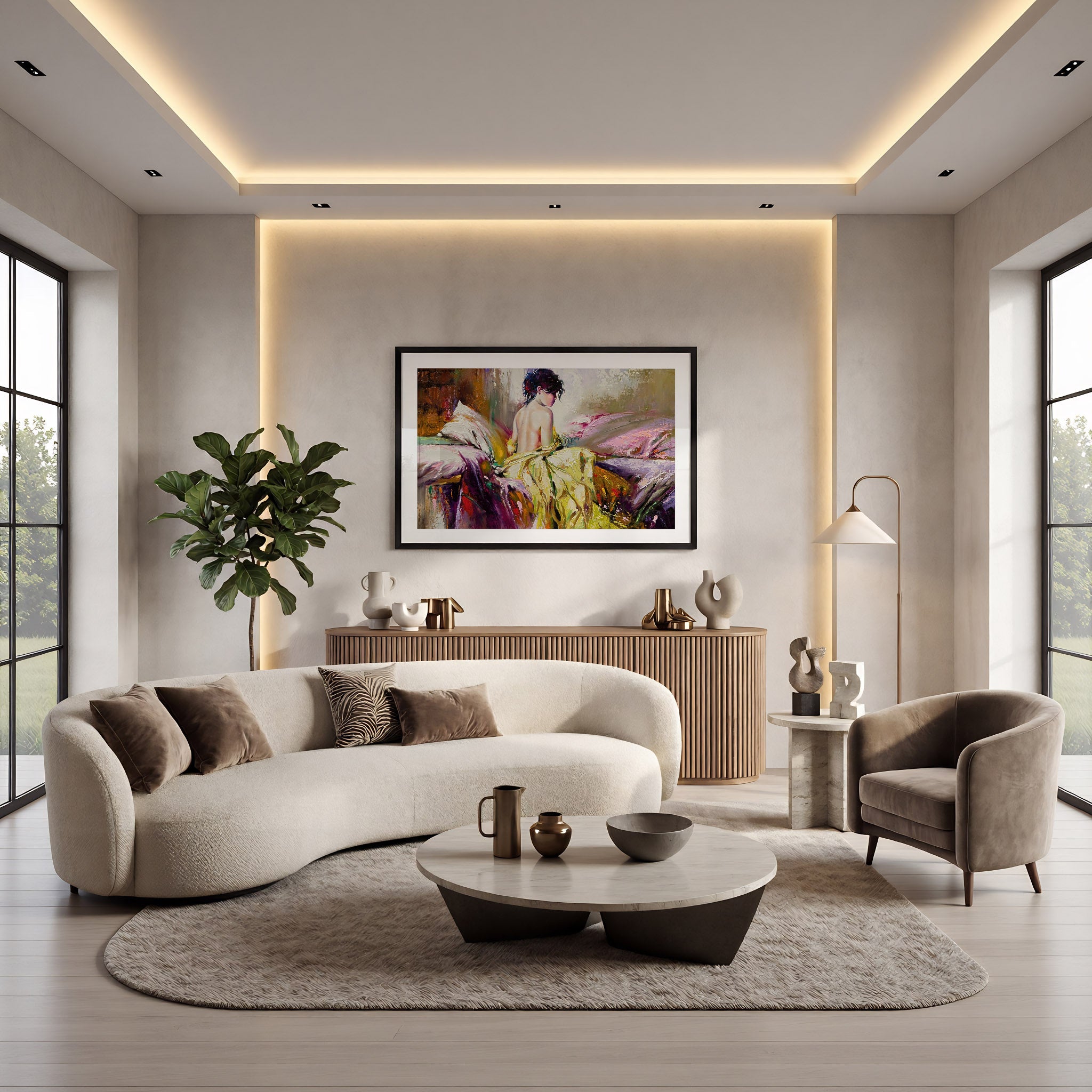 Organic Modern Living Room Photo Mockup