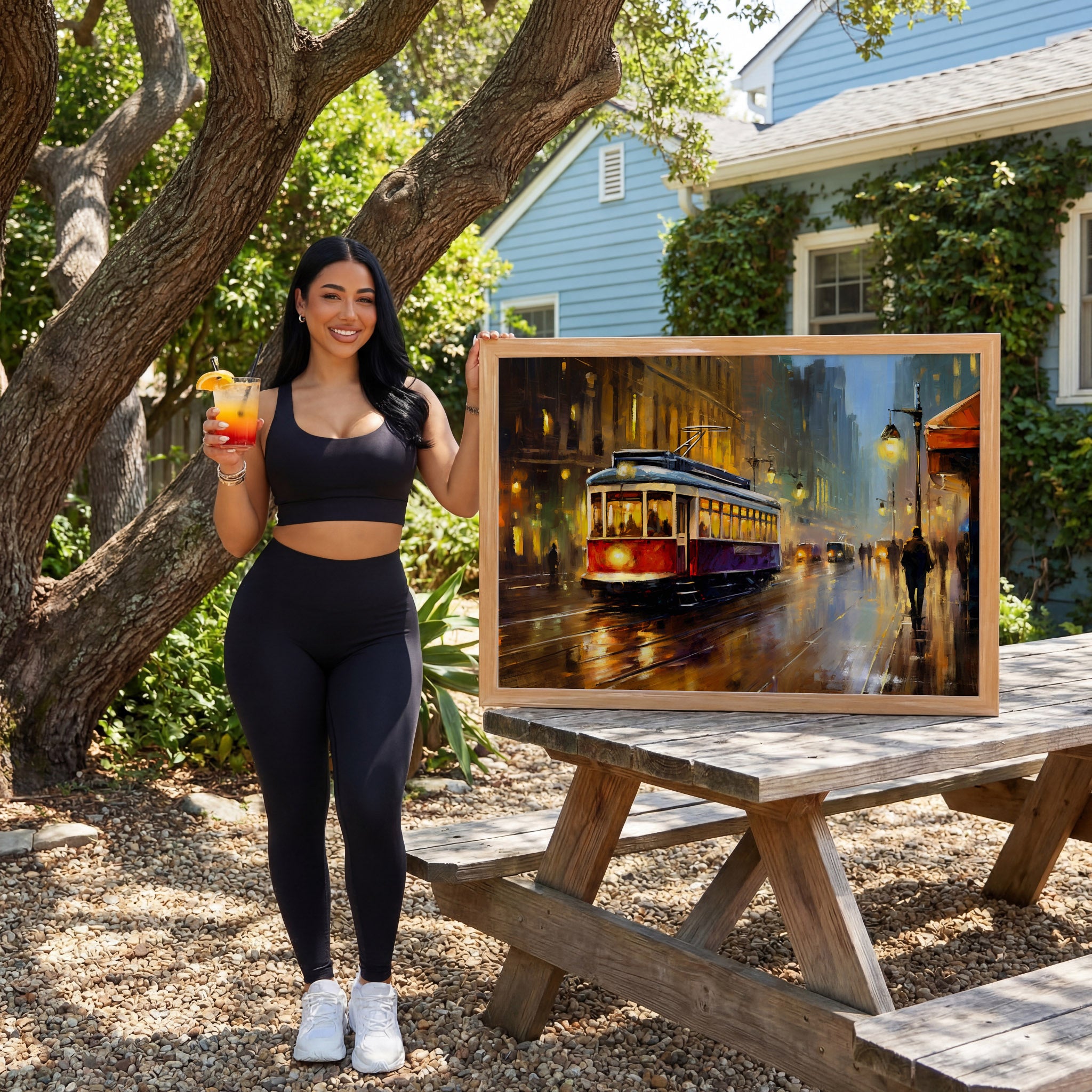 Backyard Picnic Table Photo Mockup