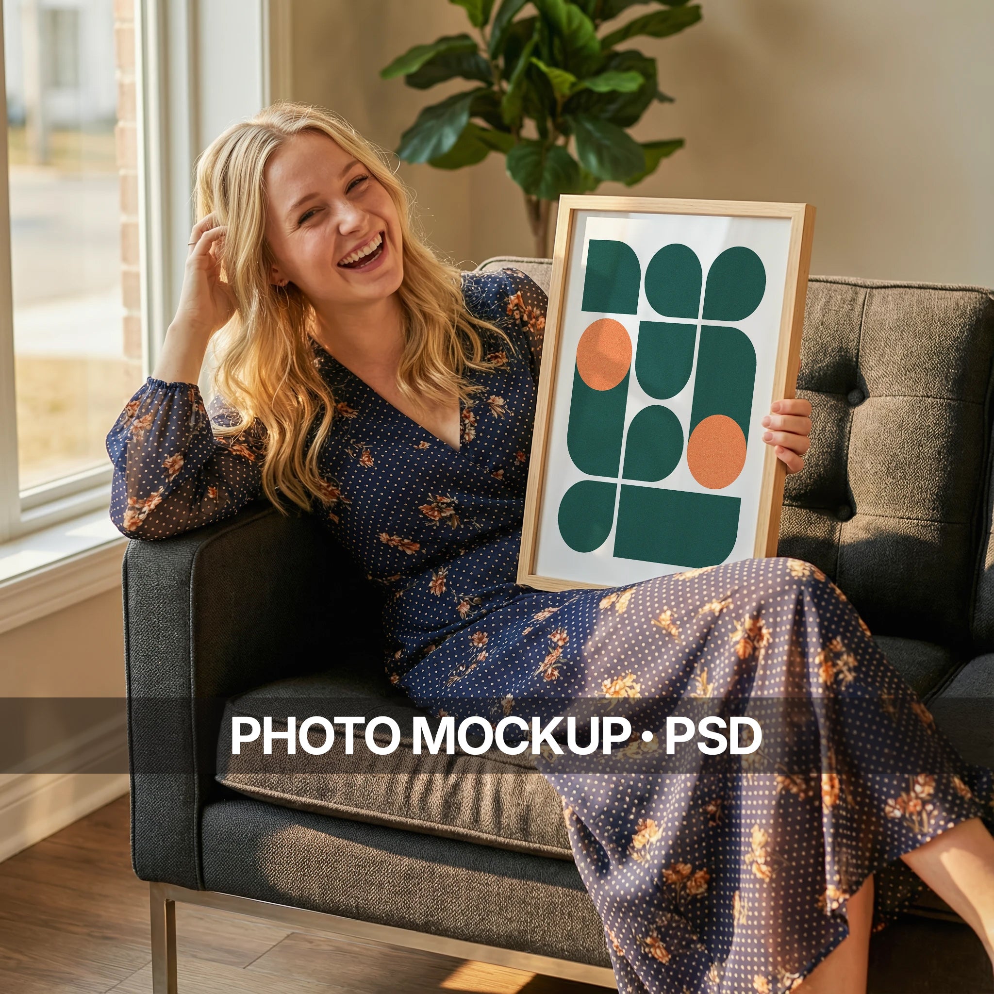 Contemporary Living Room Photo Mockup