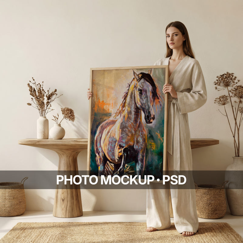 Japandi Living Room Photo Mockup