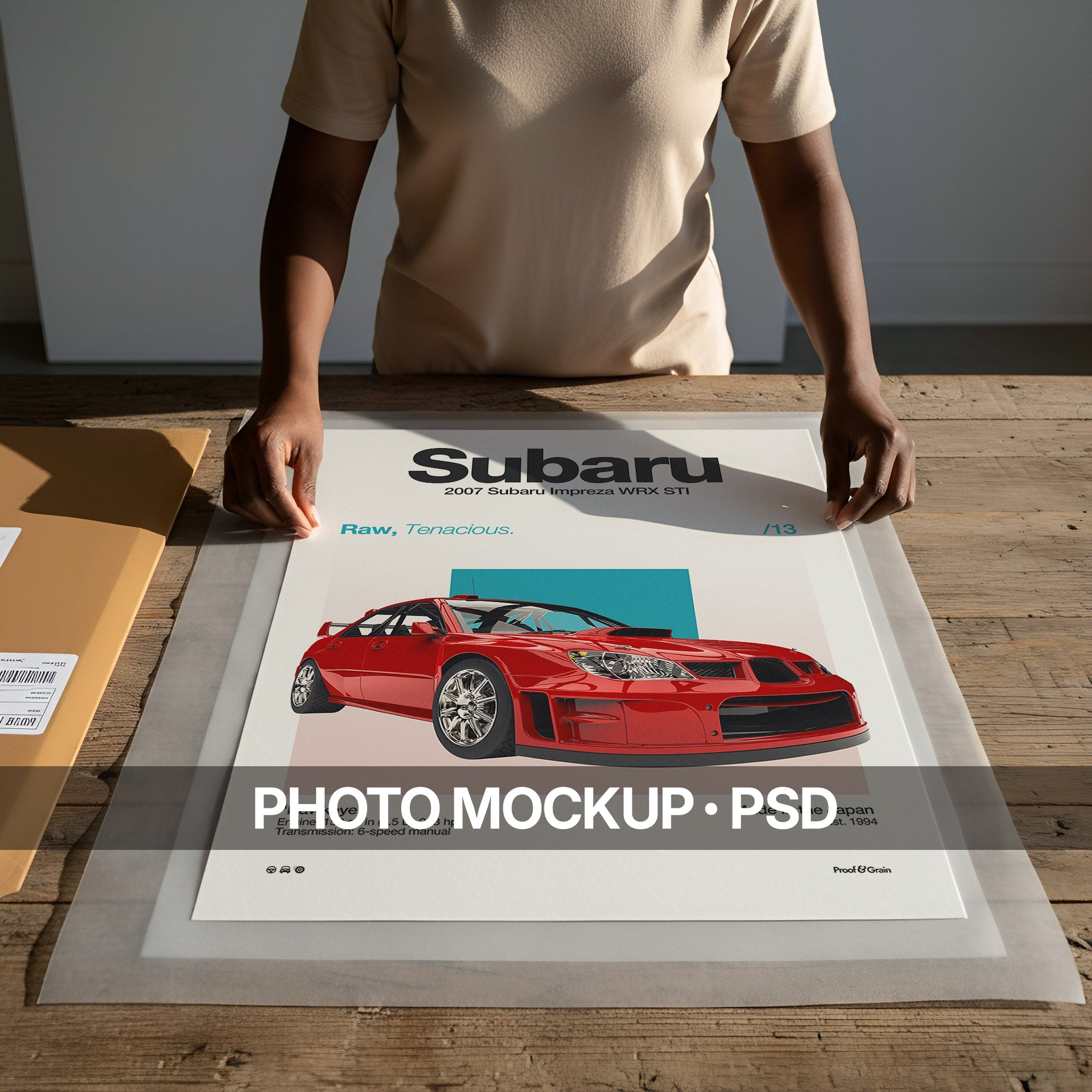 Woman Handling Prints Photo Mockup
