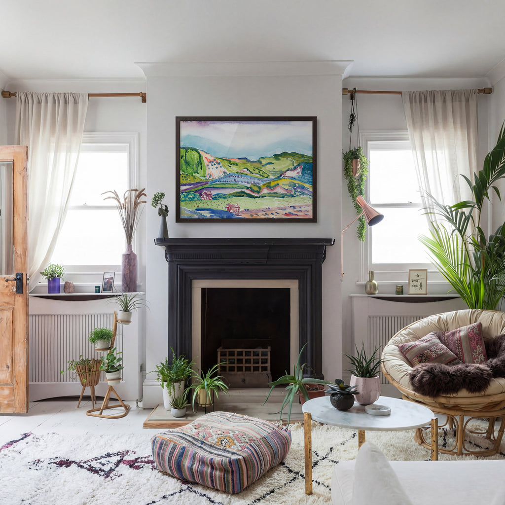 Bohemian Living Room Photo Mockup