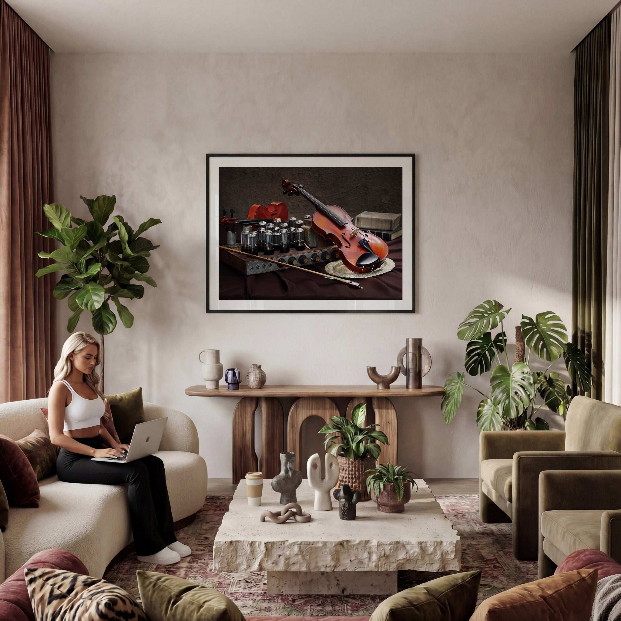 Bohemian Living Room Photo Mockup