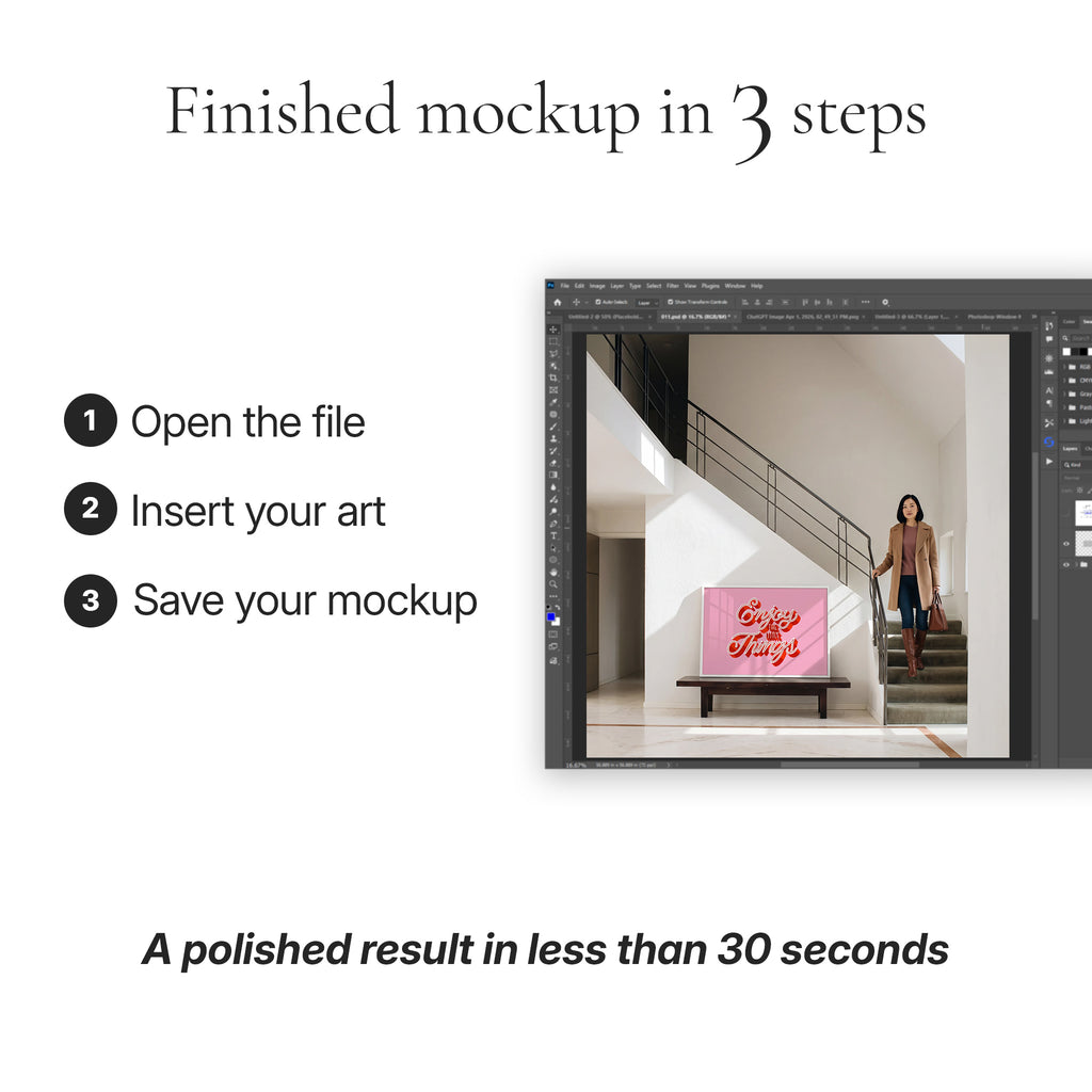 Contemporary Staircase Photo Mockup