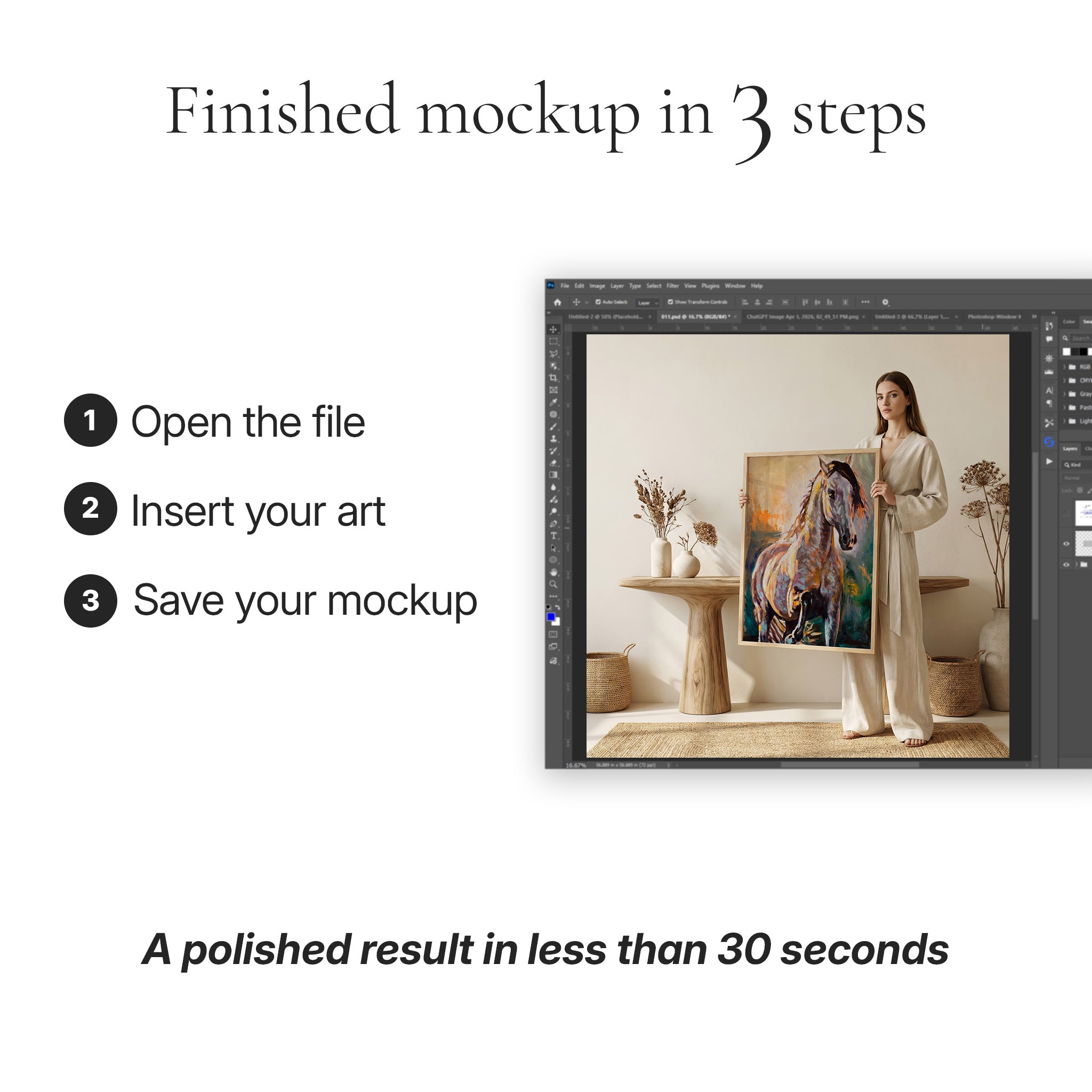 Japandi Living Room Photo Mockup