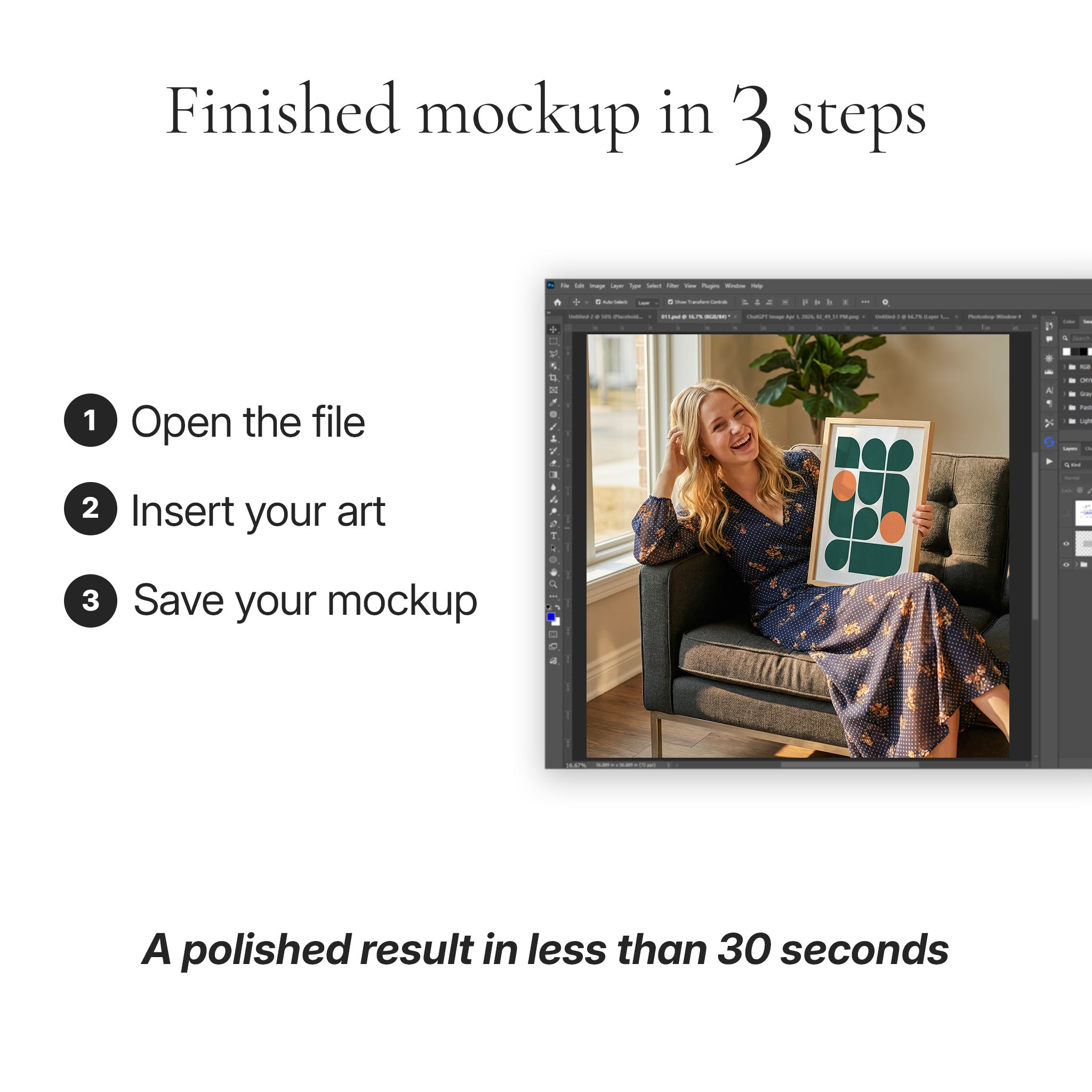 Contemporary Living Room Photo Mockup