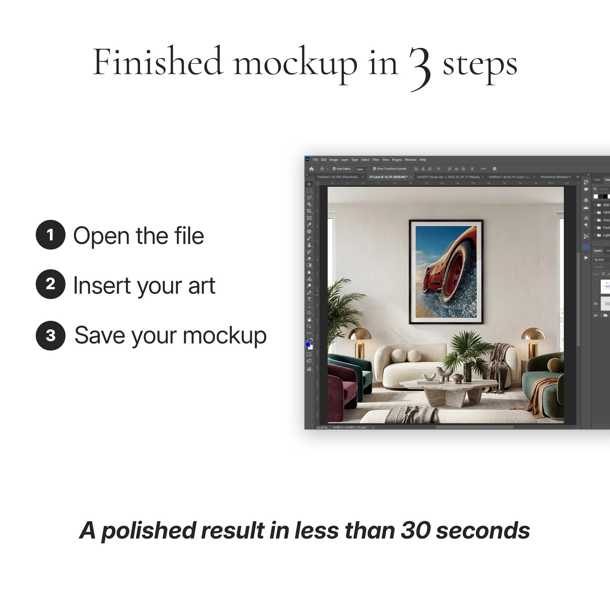 Organic Modern Living Room Photo Mockup