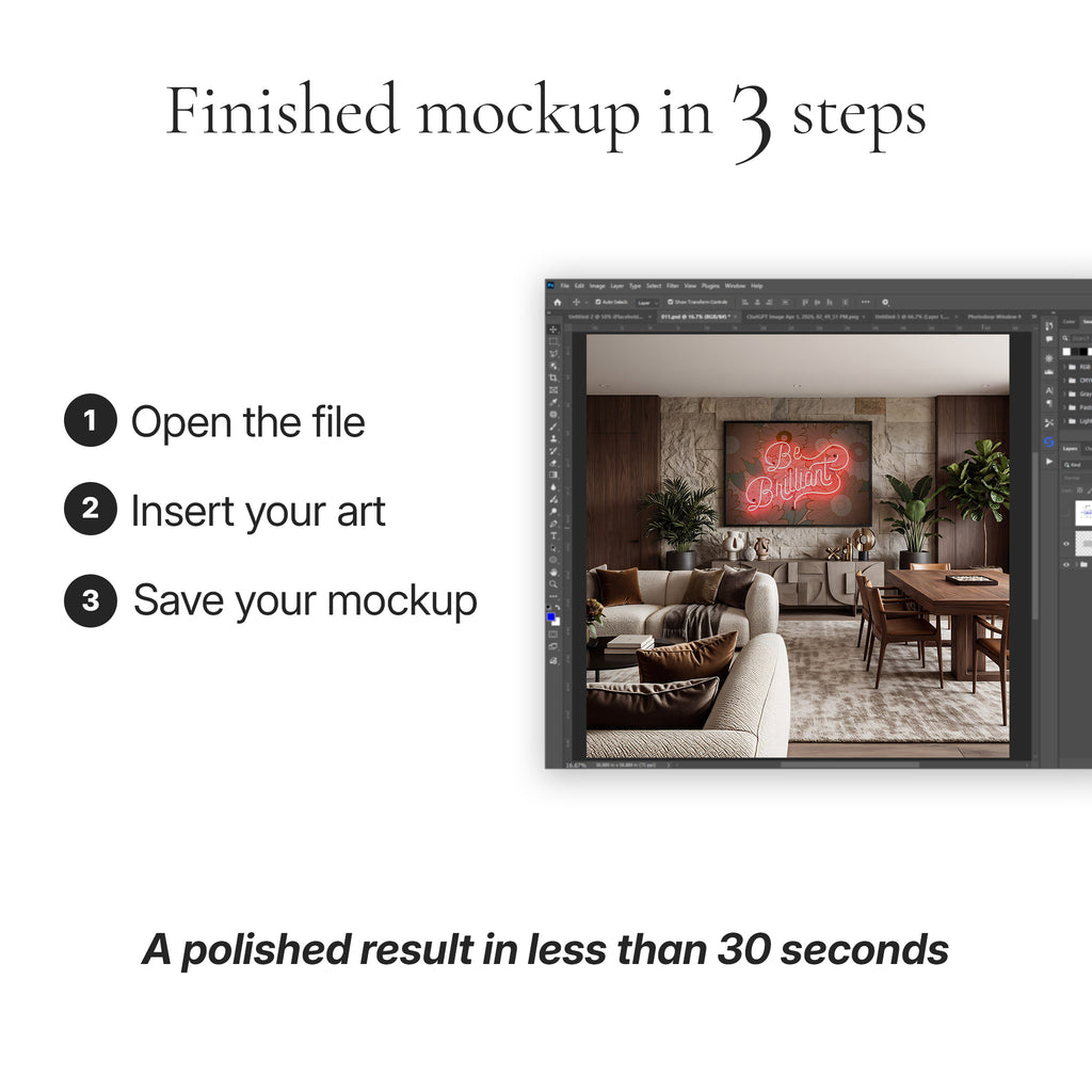 Organic Modern Living Room Photo Mockup