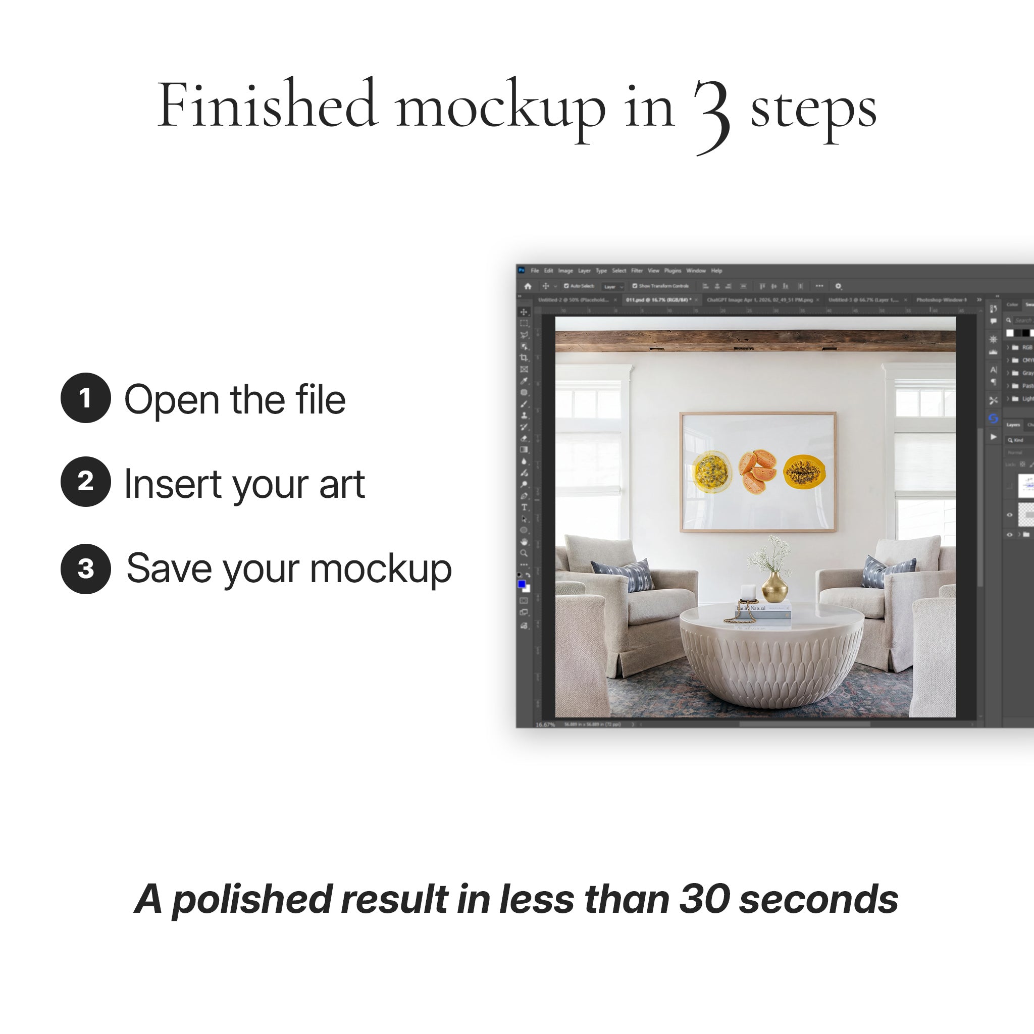Coastal Living Room Photo Mockup