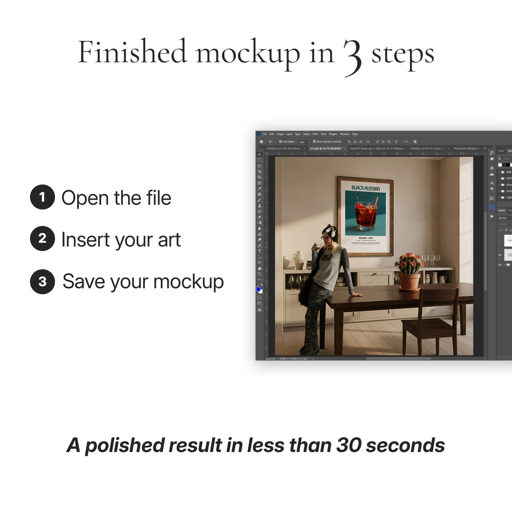 Minimalist Dining Room Photo Mockup