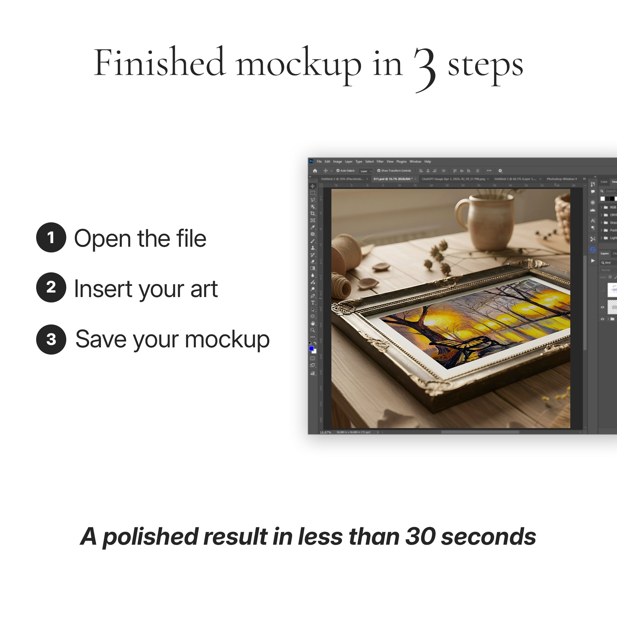 Rustic Studio Frame Photo Mockup