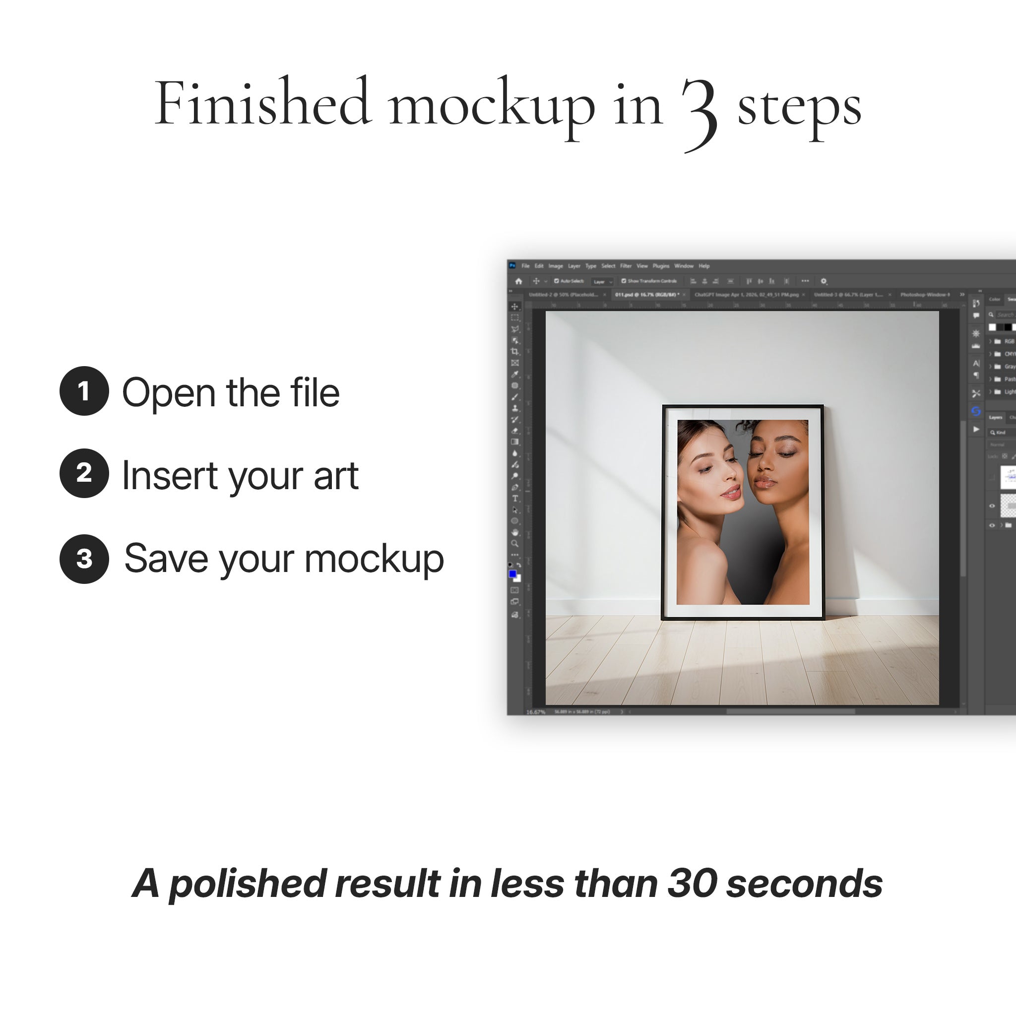 4-in-1 Minimalist Frame Photo Mockup