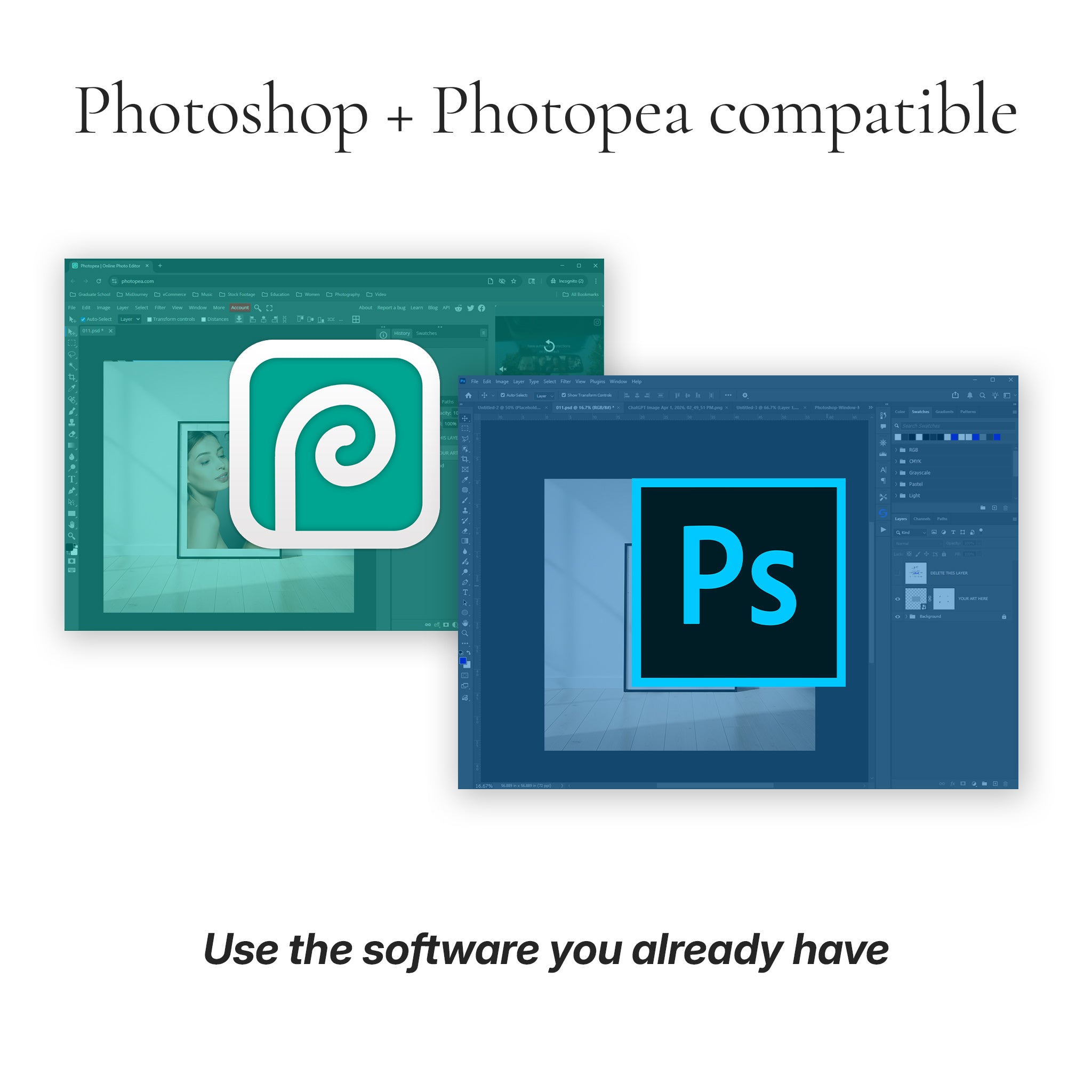 4-in-1 Minimalist Frame Photo Mockup