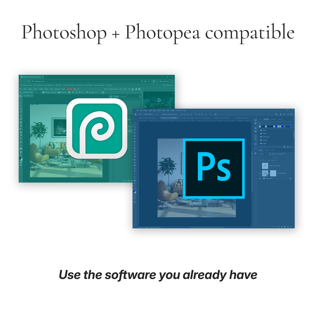 Mid-Century Modern Living Room Photo Mockup